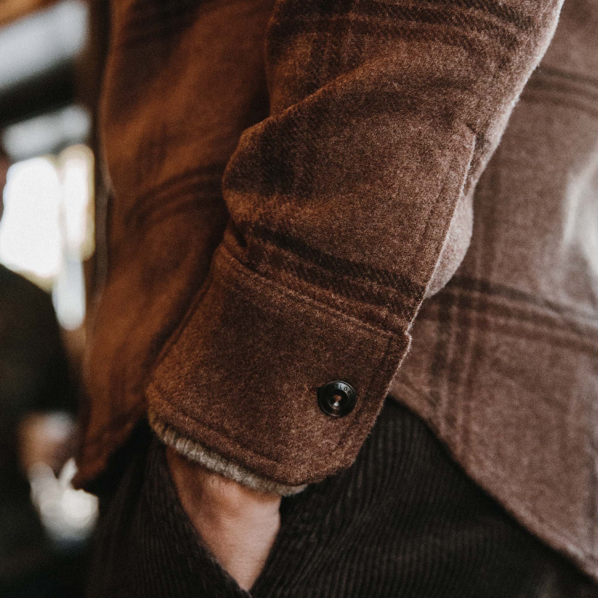 The Maritime Shirt Jacket in Espresso Plaid Wool - Image 4