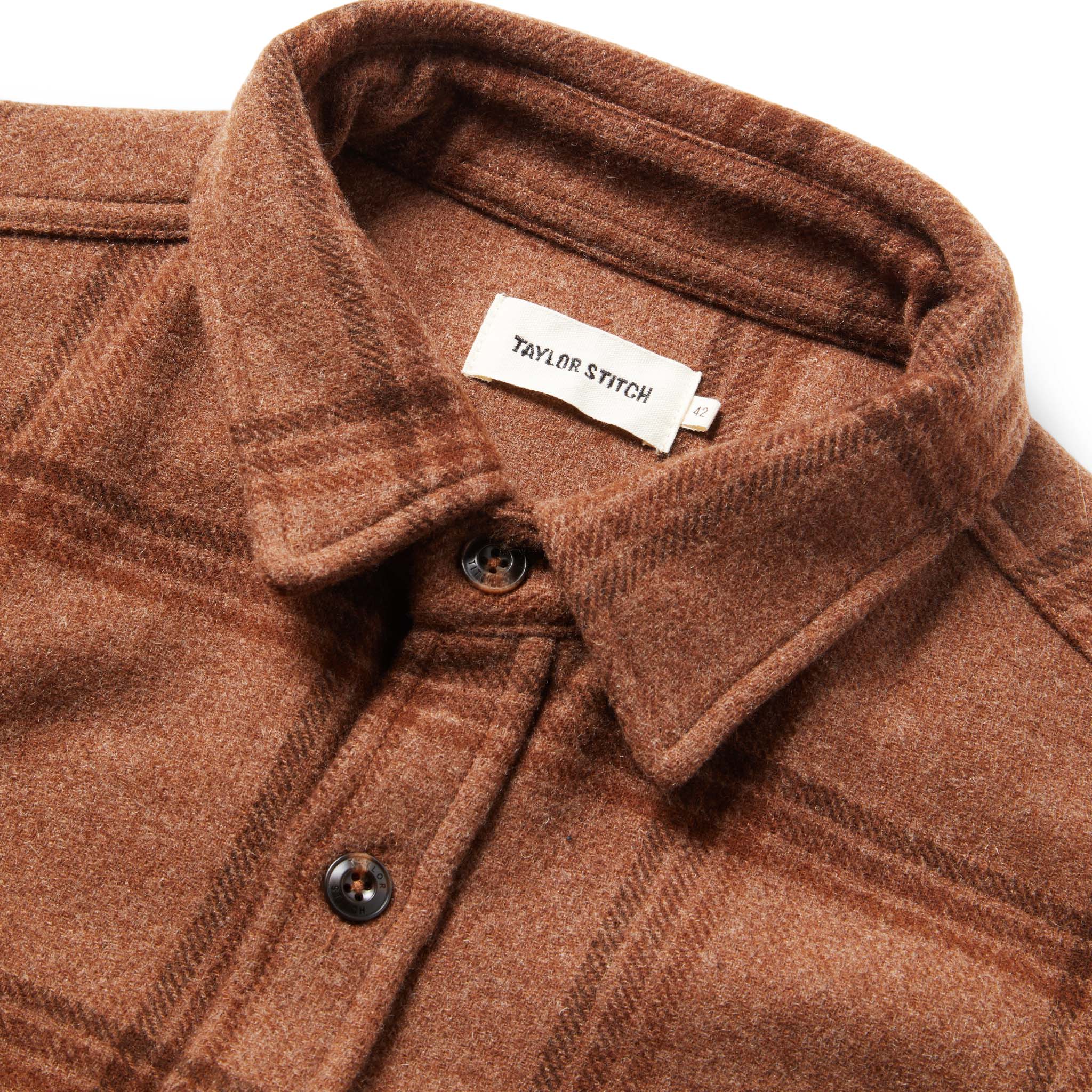 The Maritime Shirt Jacket in Espresso Plaid Wool - Image 6