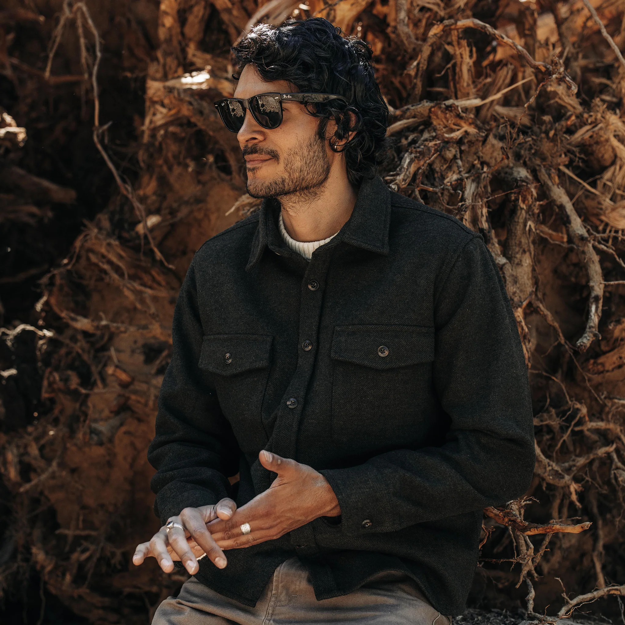 The Maritime Shirt Jacket in Evergreen Twill - Image 3