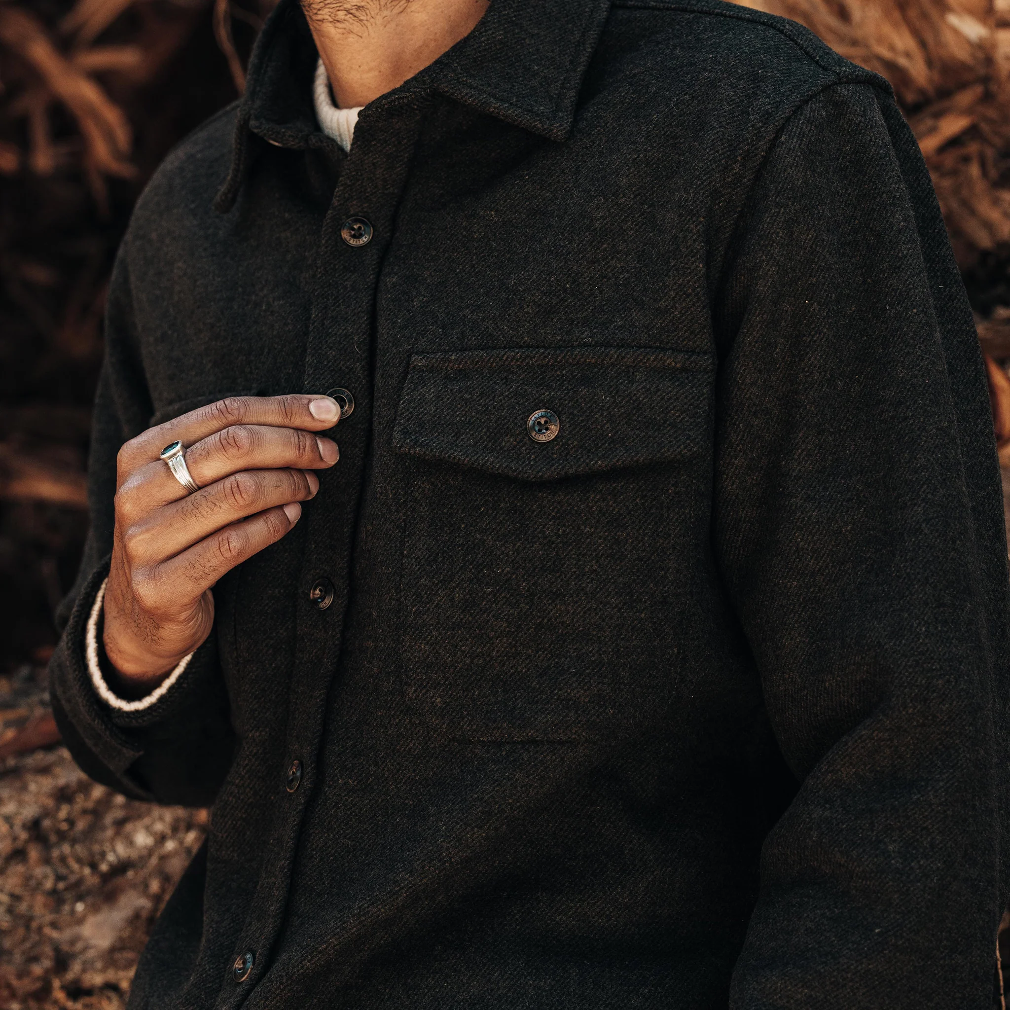 The Maritime Shirt Jacket in Evergreen Twill - Image 4