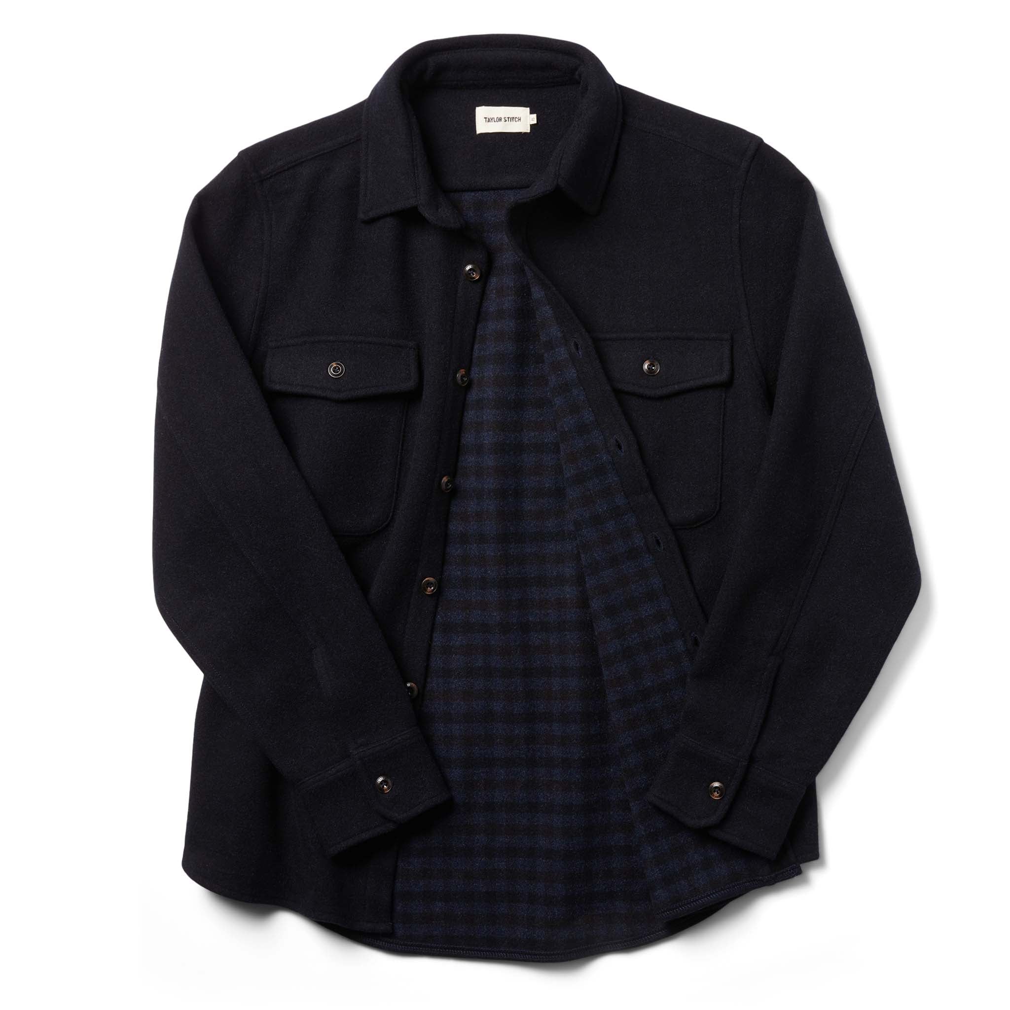 The Maritime Shirt Jacket in Navy Wool - Image 10