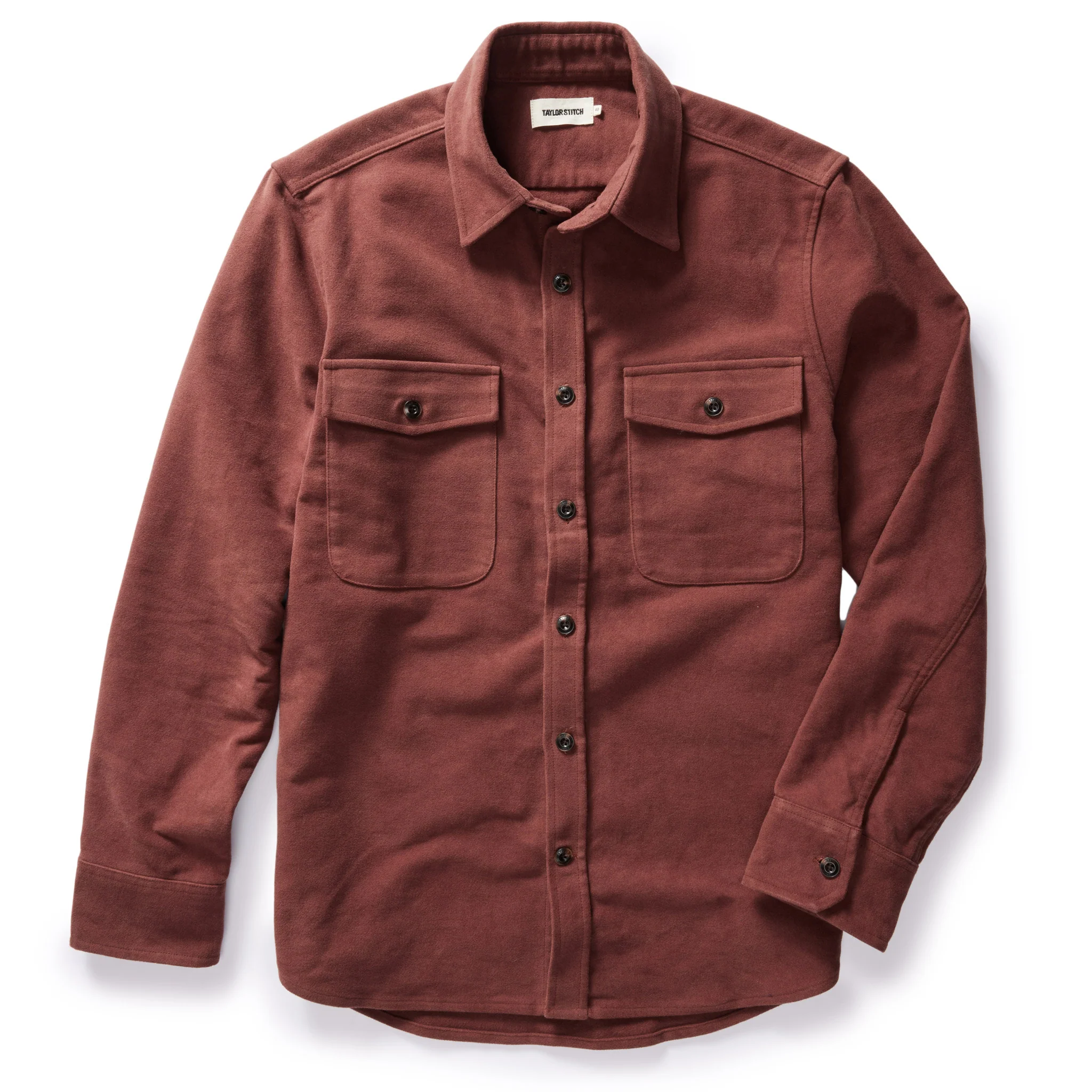 The Maritime Shirt Jacket in Black Cherry Moleskin - Image 6