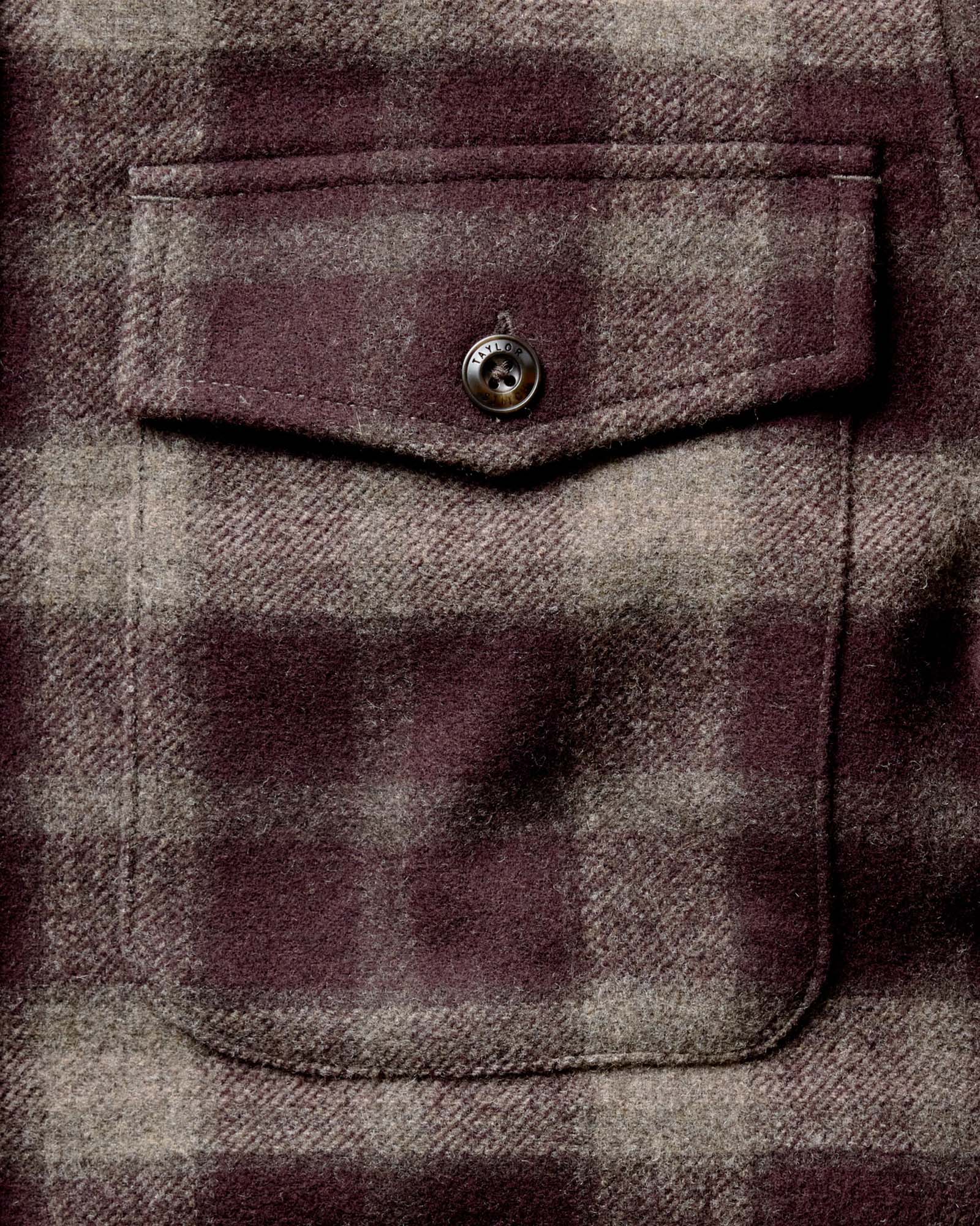 The Maritime Shirt Jacket in Burgundy Plaid Wool - Image 8