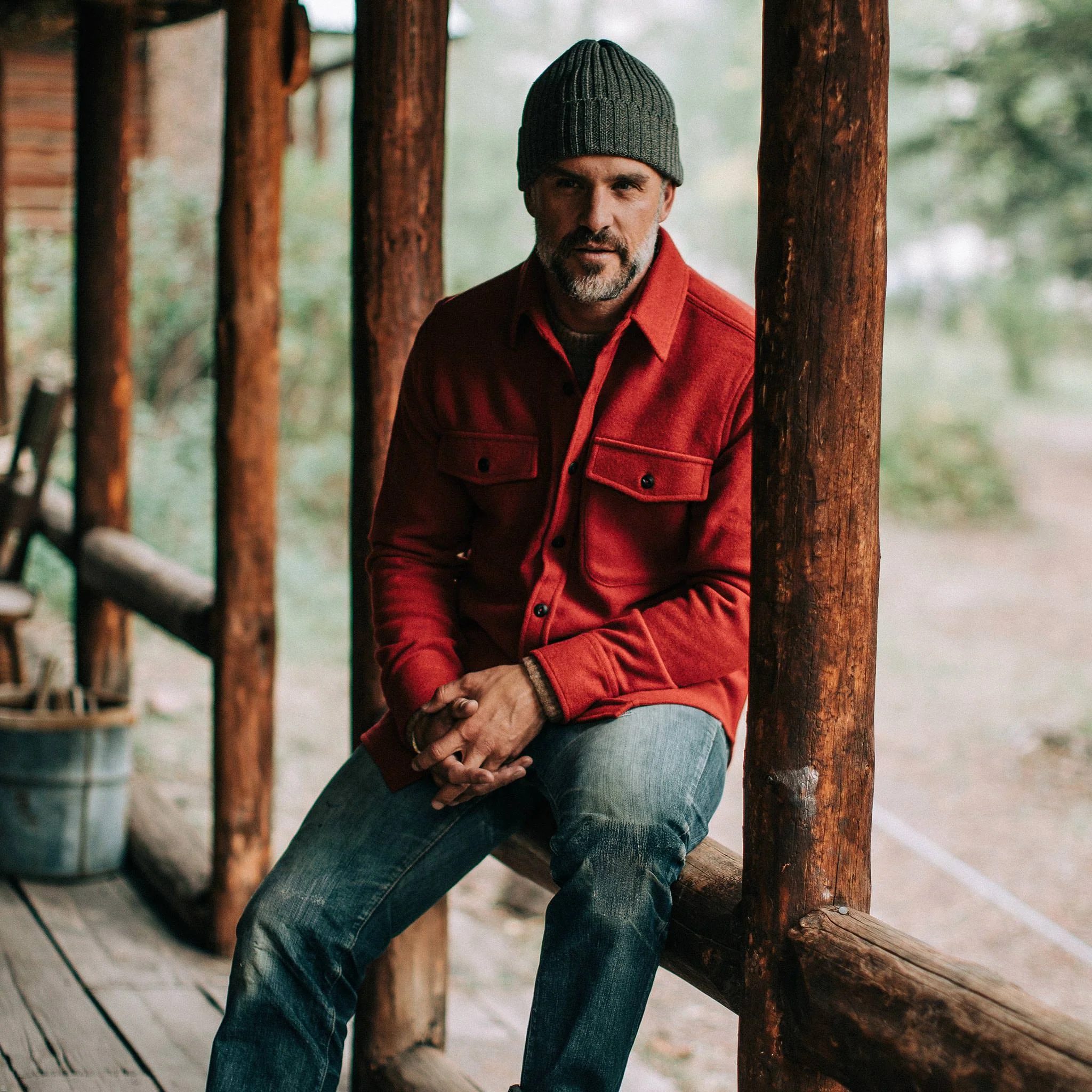 The Maritime Shirt Jacket in Clifford Red - Image 2