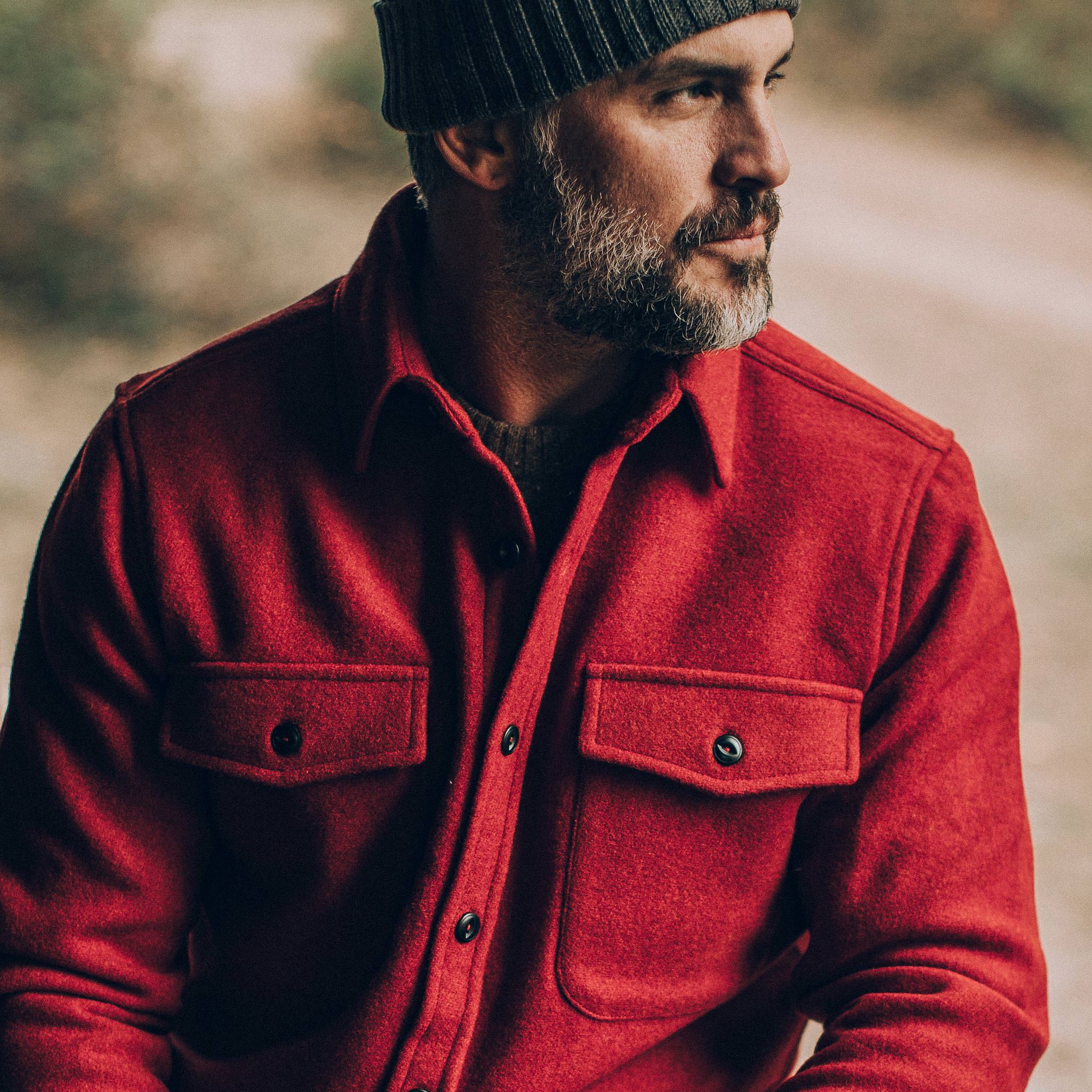 The Maritime Shirt Jacket in Clifford Red - Image 3
