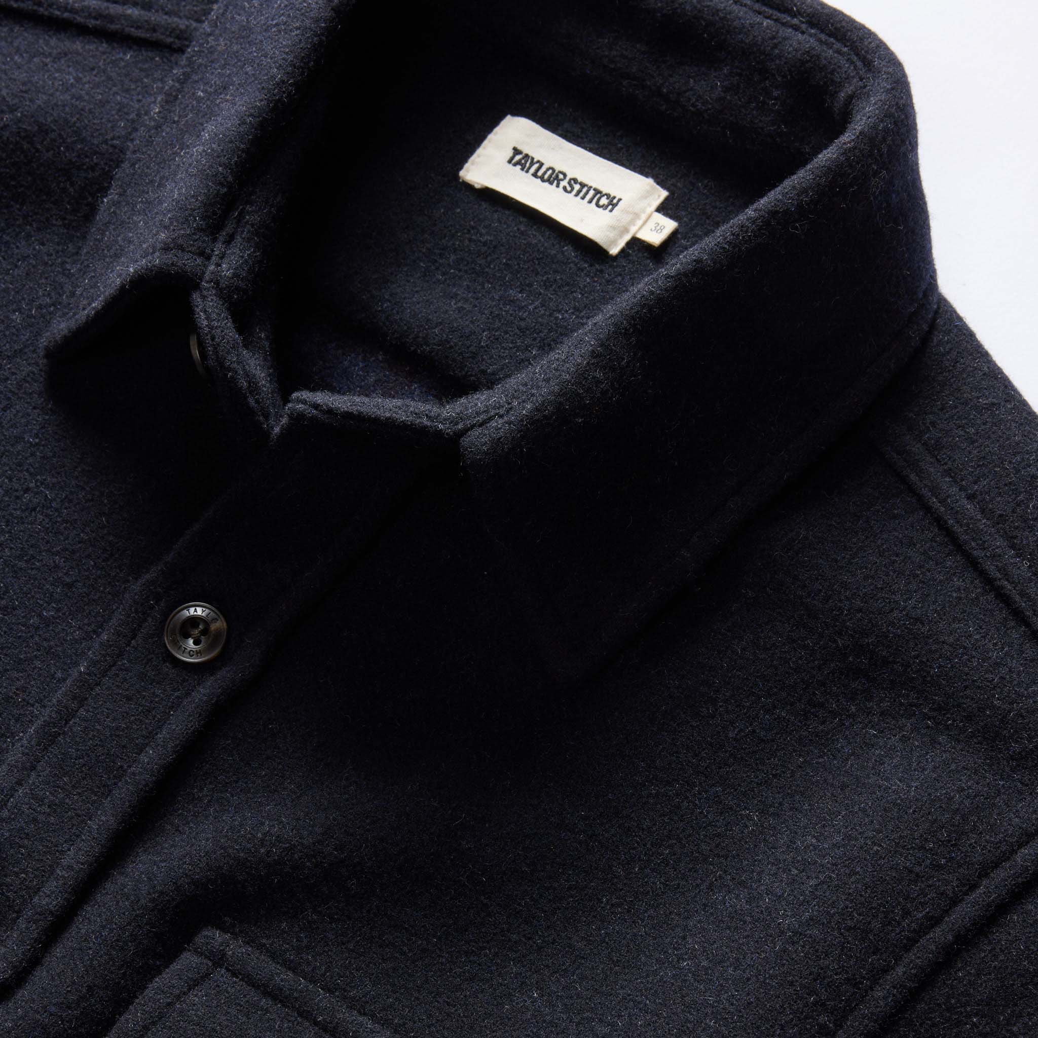 The Maritime Shirt Jacket in Dark Navy Wool - Image 7