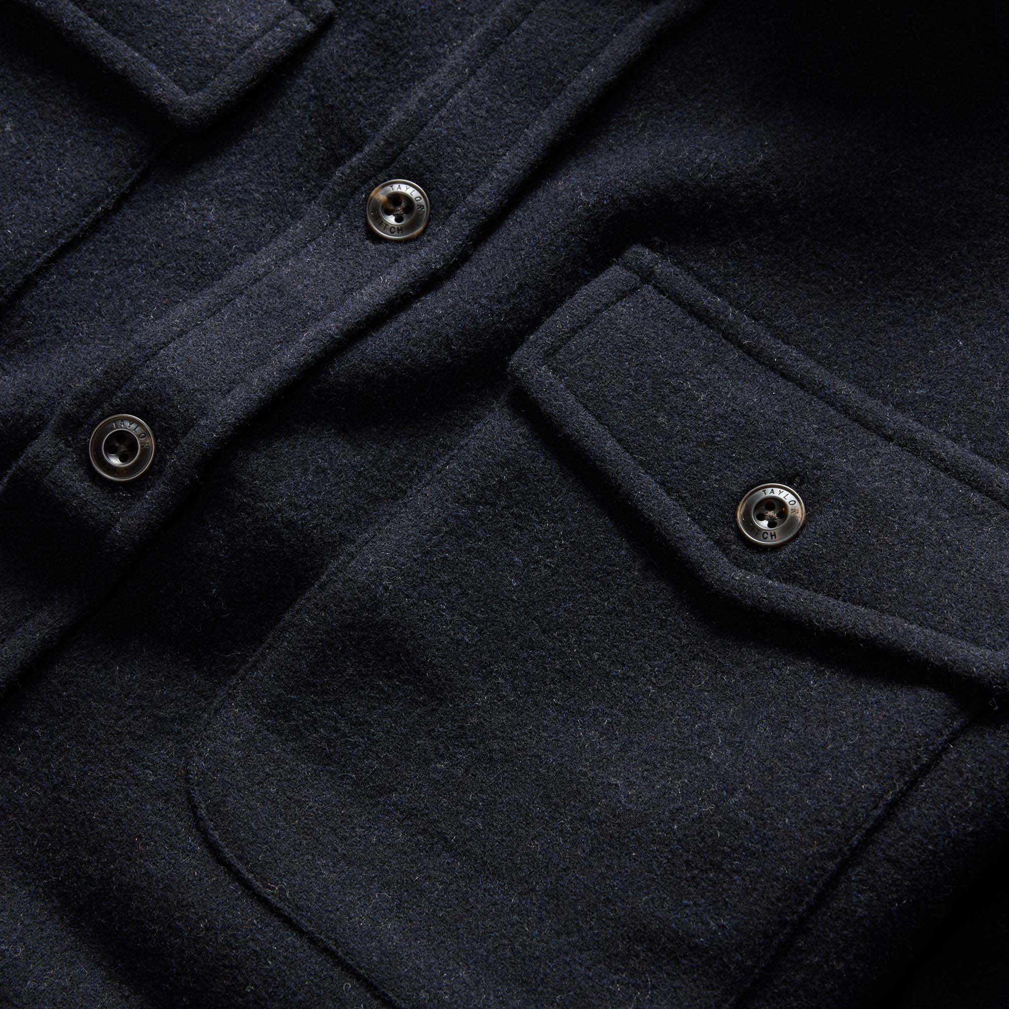 The Maritime Shirt Jacket in Dark Navy Wool - Image 8