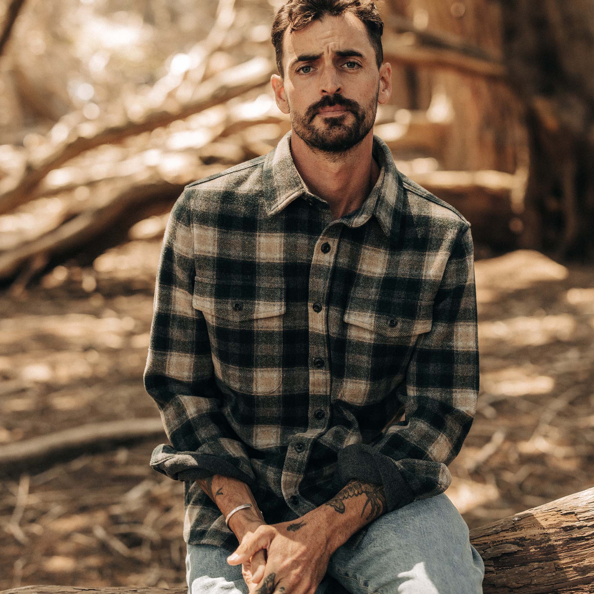 The Maritime Shirt Jacket in Dried Pine Plaid - Image 4