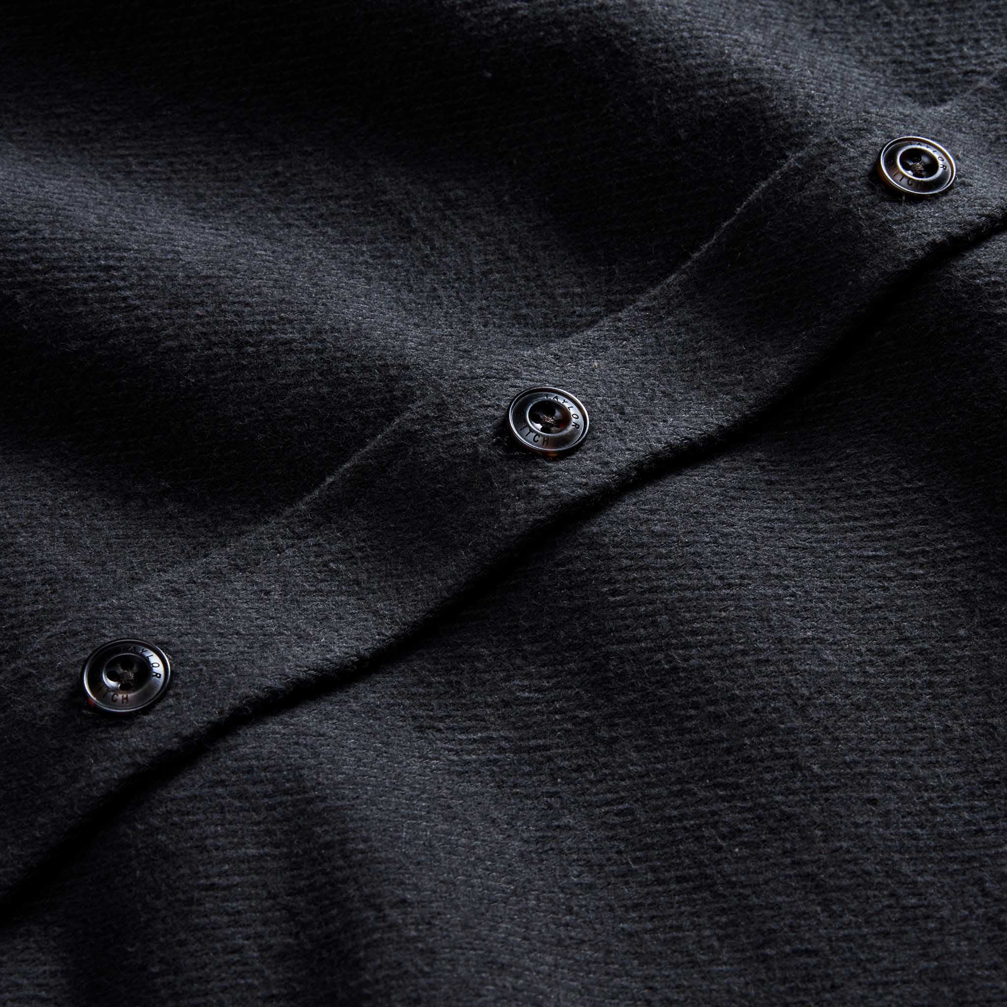 The Maritime Shirt Jacket in Faded Black Moleskin Twill - Image 8