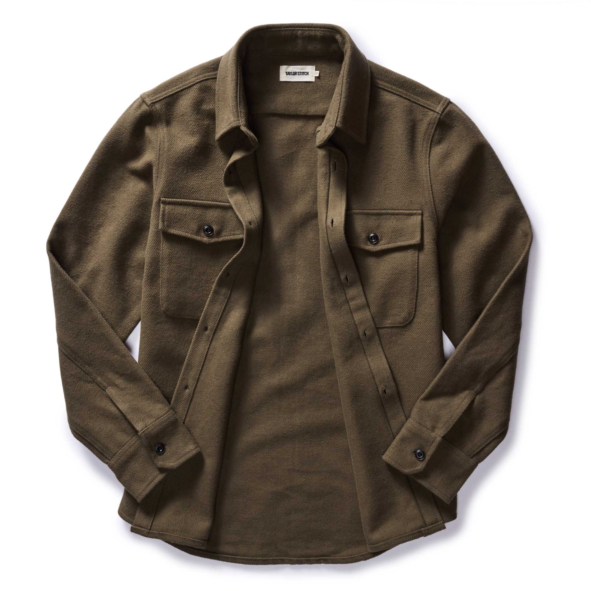 The Maritime Shirt Jacket in Fatigue Olive Moleskin Twill - Image 5