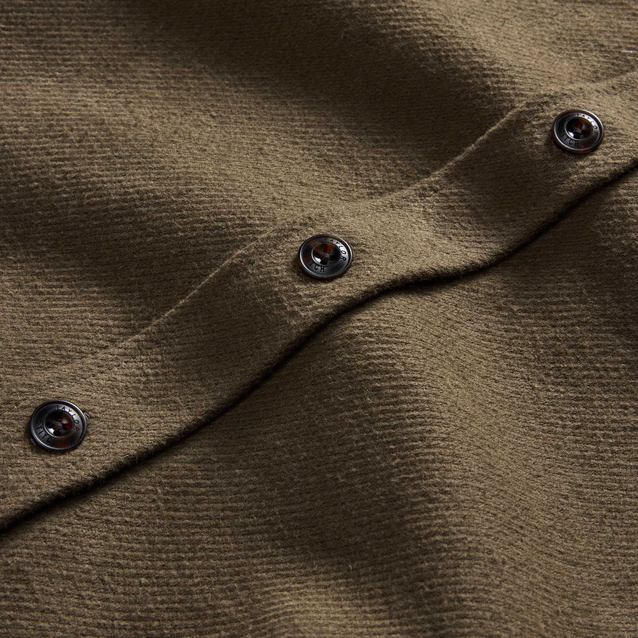 The Maritime Shirt Jacket in Fatigue Olive Moleskin Twill - Image 8