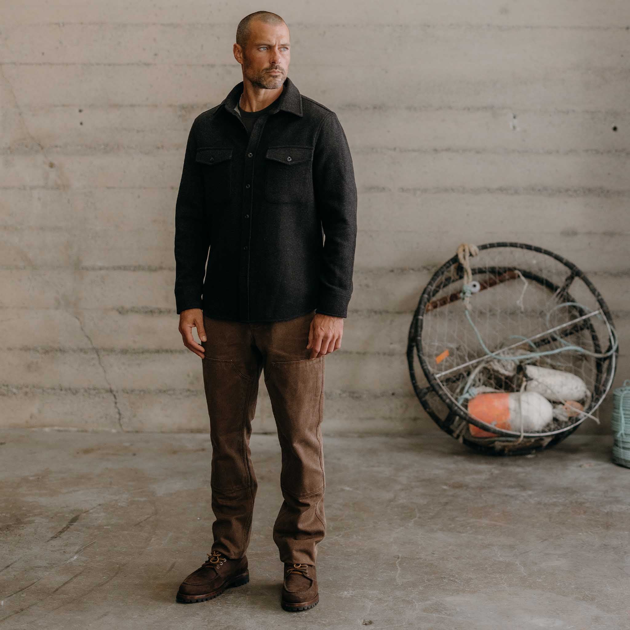 The Maritime Shirt Jacket in Heather Charcoal - Image 4