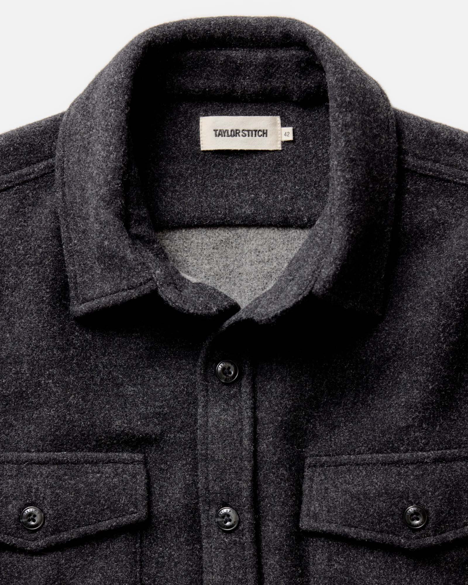 The Maritime Shirt Jacket in Heather Charcoal Wool - Image 4