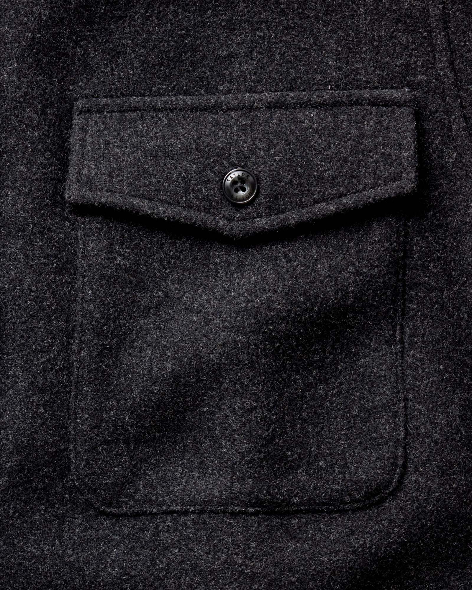 The Maritime Shirt Jacket in Heather Charcoal Wool - Image 5