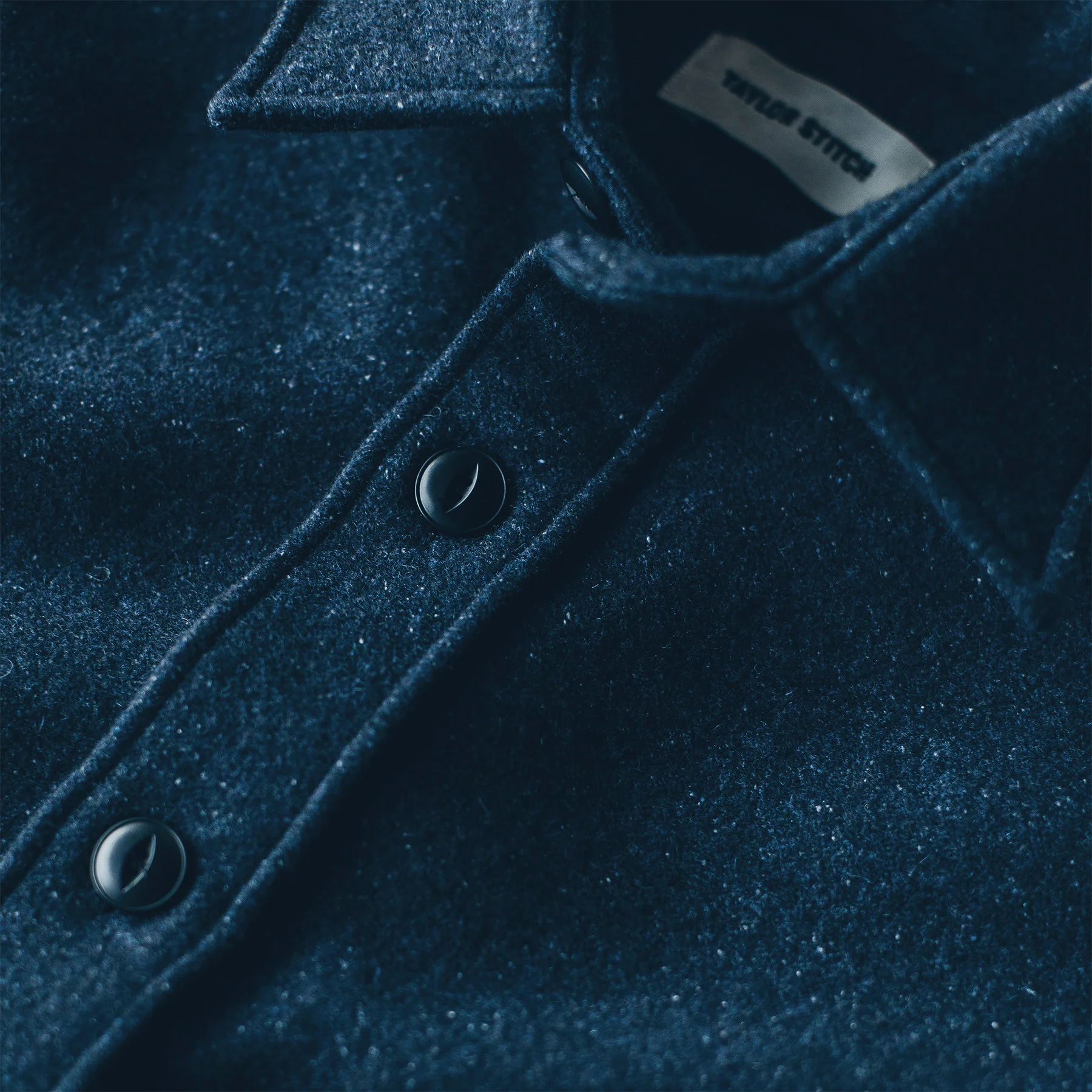 The Maritime Shirt Jacket in Navy Donegal Lambswool - Image 3