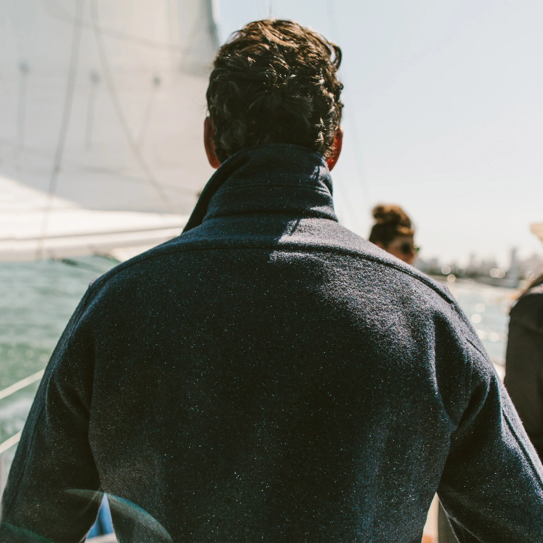 The Maritime Shirt Jacket in Navy Donegal Lambswool - Image 8