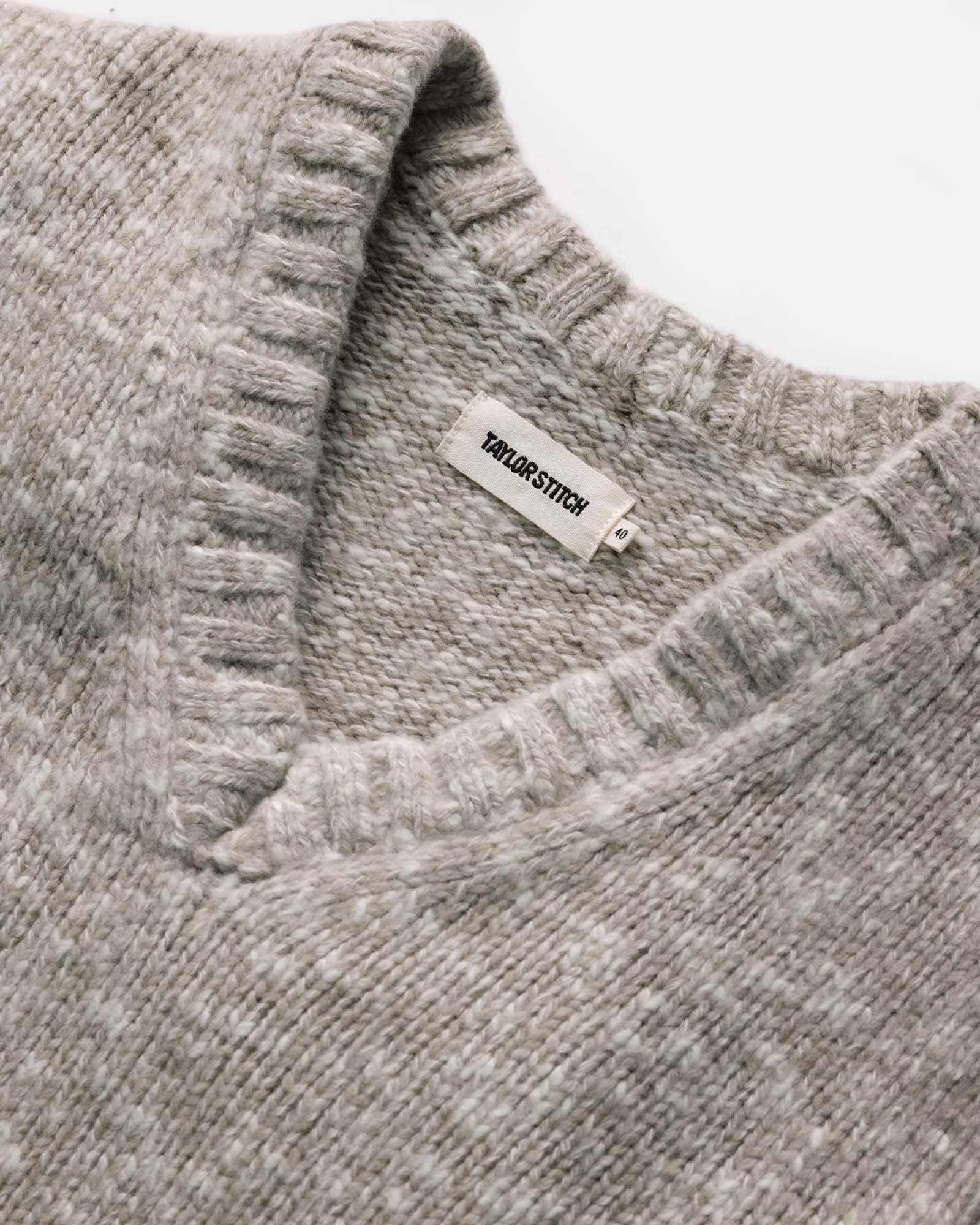 The Match V-Neck Sweater in Sable Merino Slub - Image 4