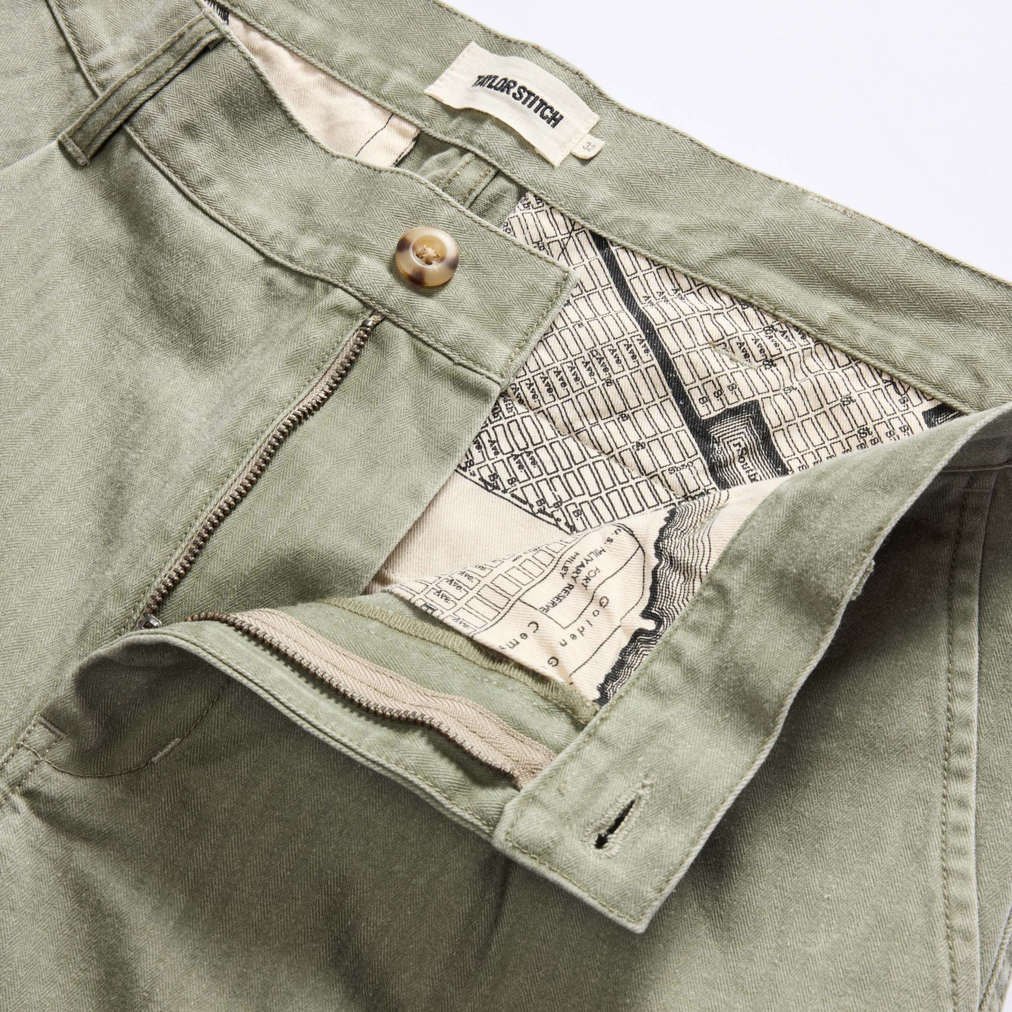 The Matlow Pant in Dried Sage Pigment Herringbone - Image 7