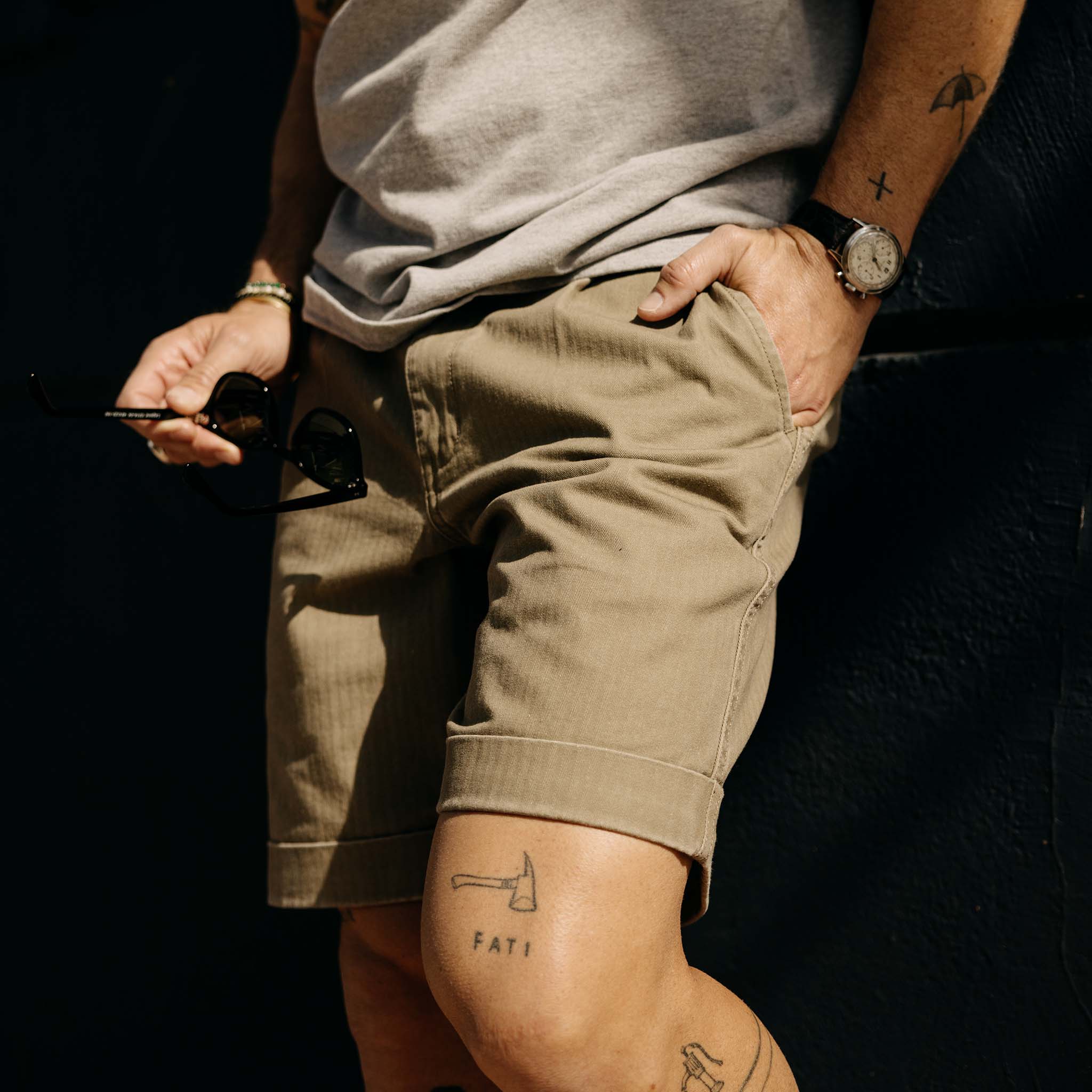 The Matlow Short in Baked Soil Herringbone - Image 3