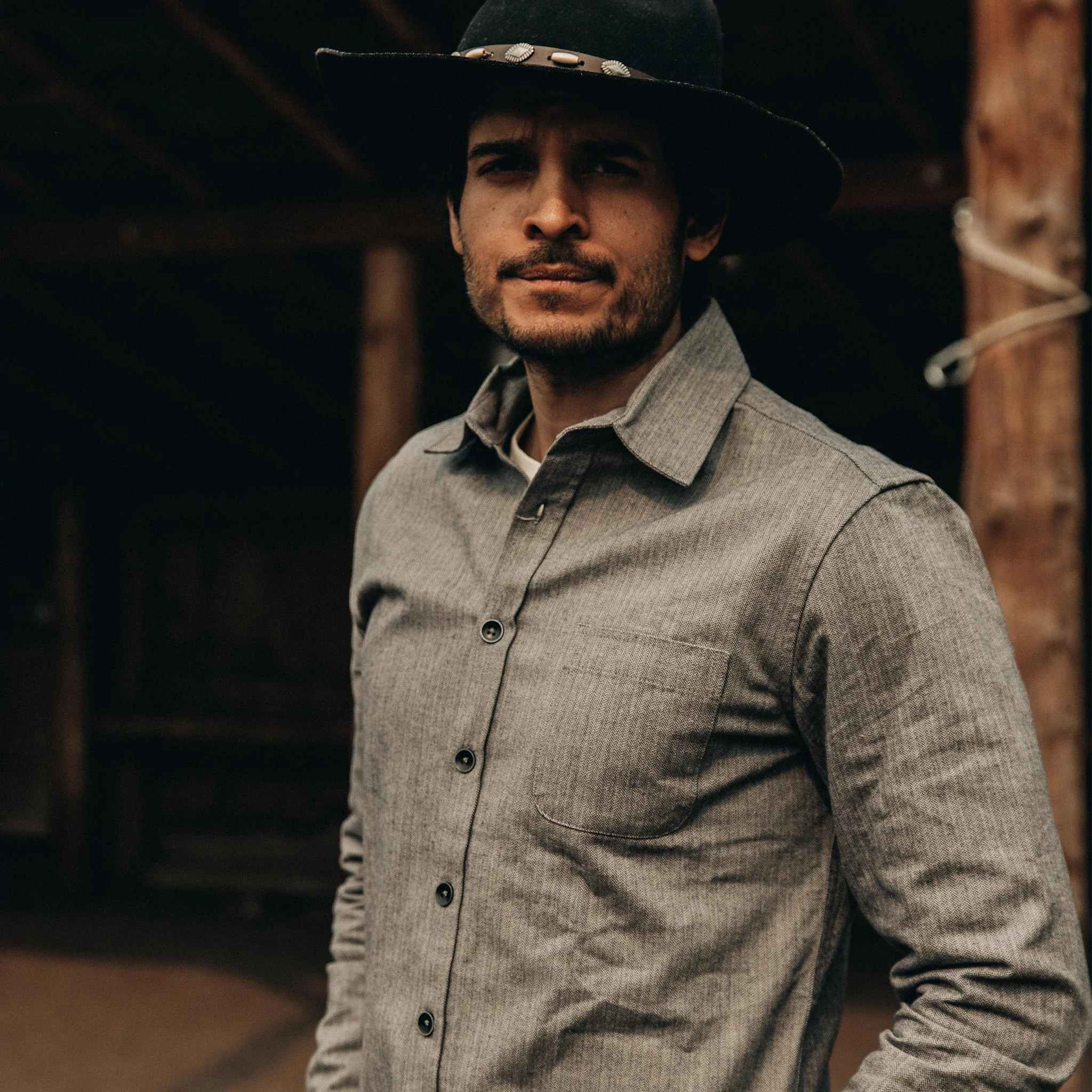 The Mechanic Shirt in Slate Herringbone - Image 3