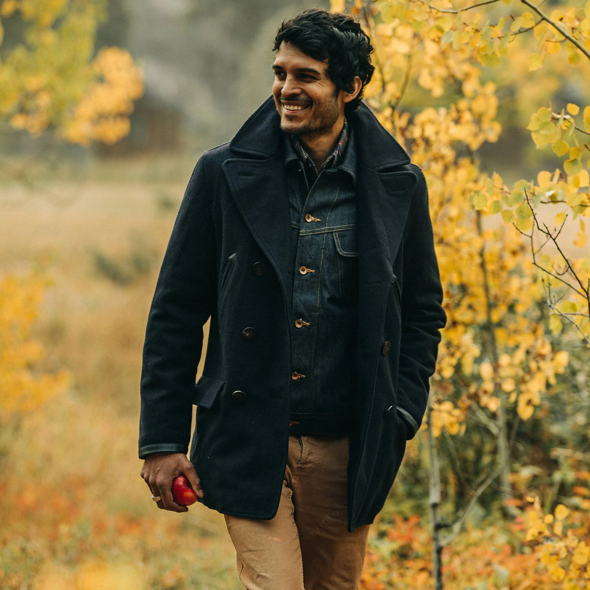The Mendocino Peacoat in Navy Wool - Image 2