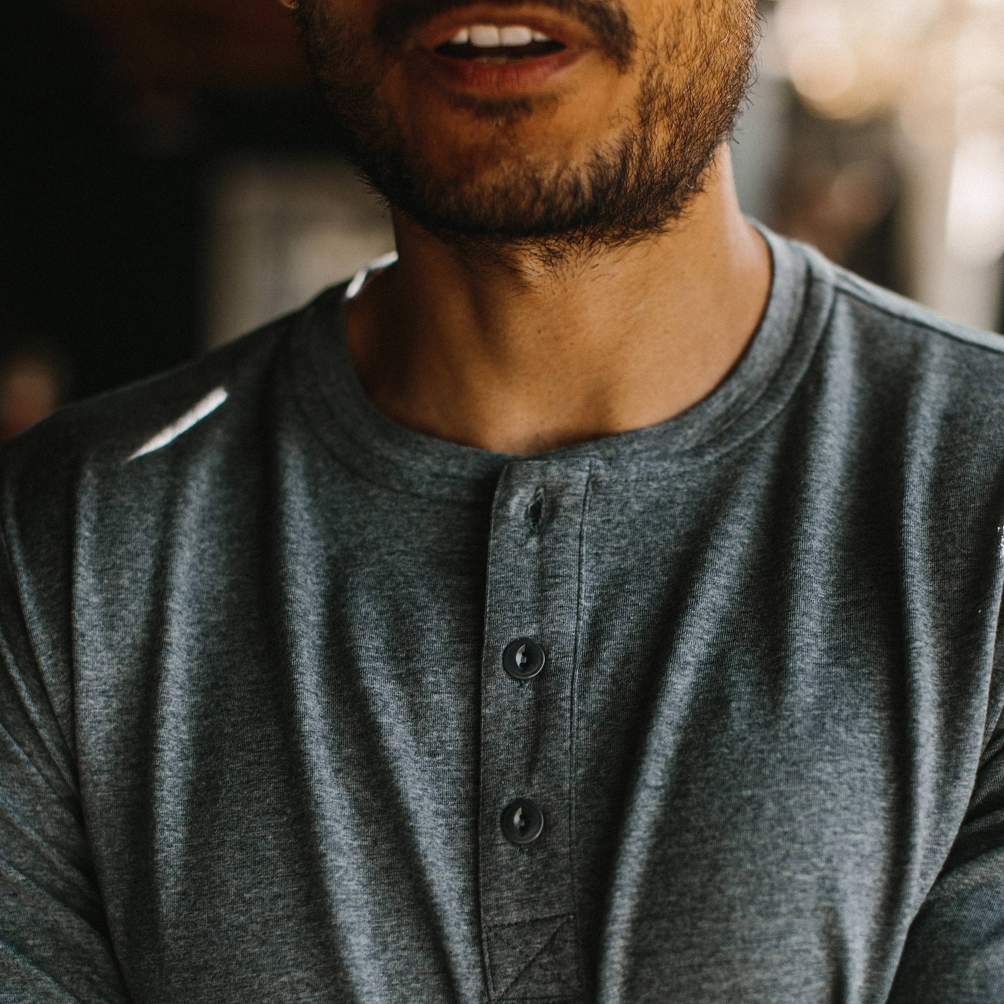 The Merino Henley in Heather Blue - Image 3