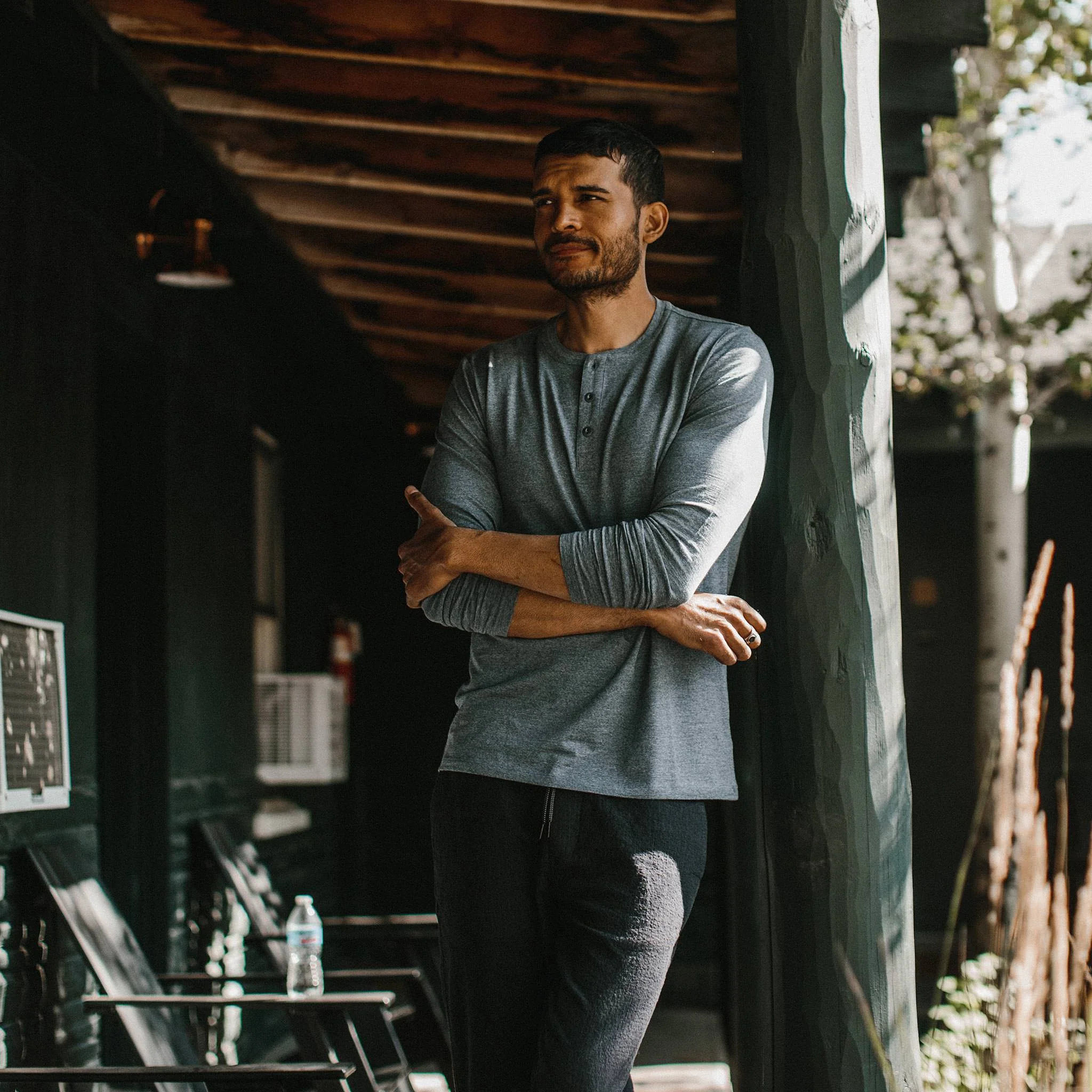 The Merino Henley in Heather Blue - Image 4