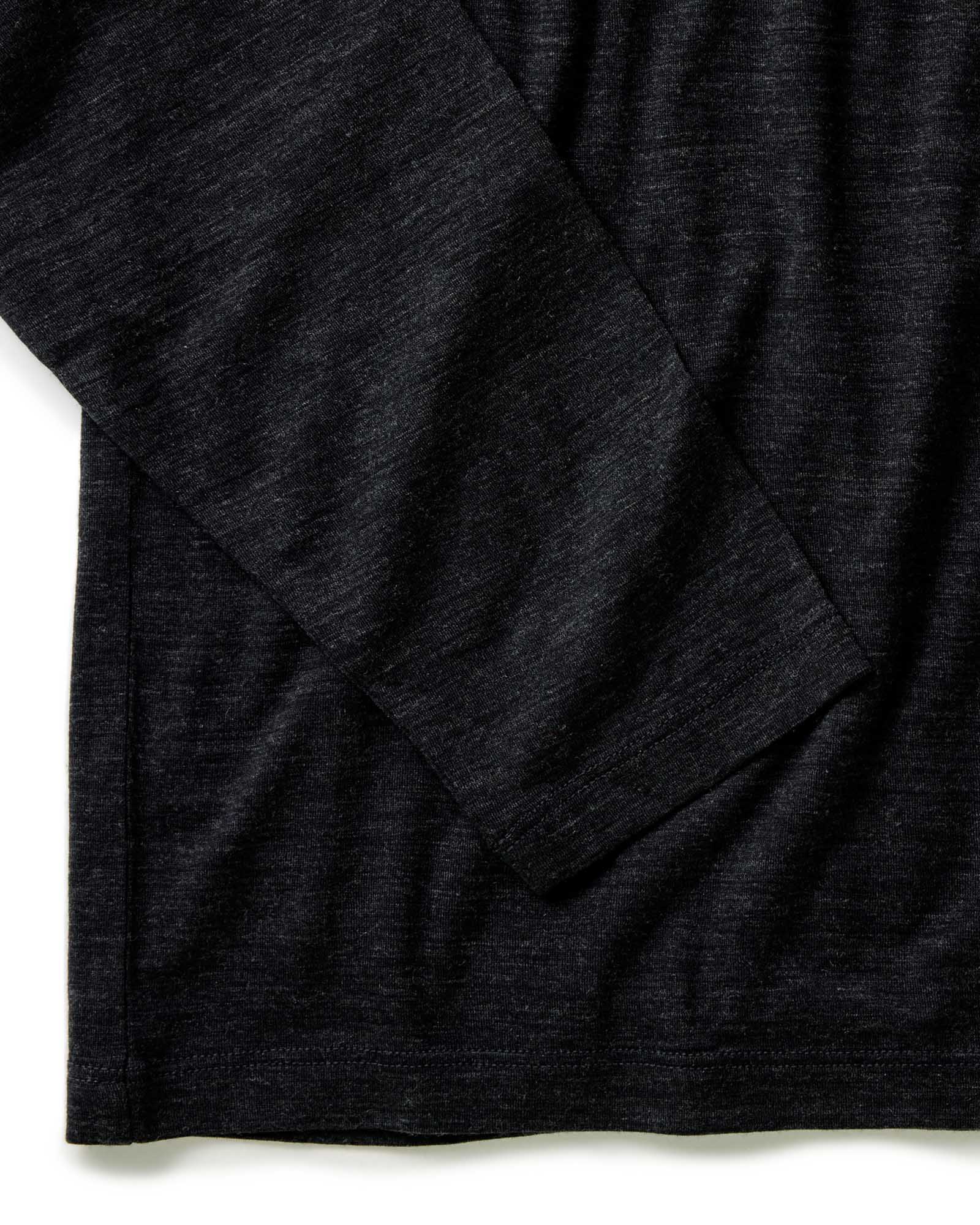 The Merino Long Sleeve Tee in Heather Black - Image 5