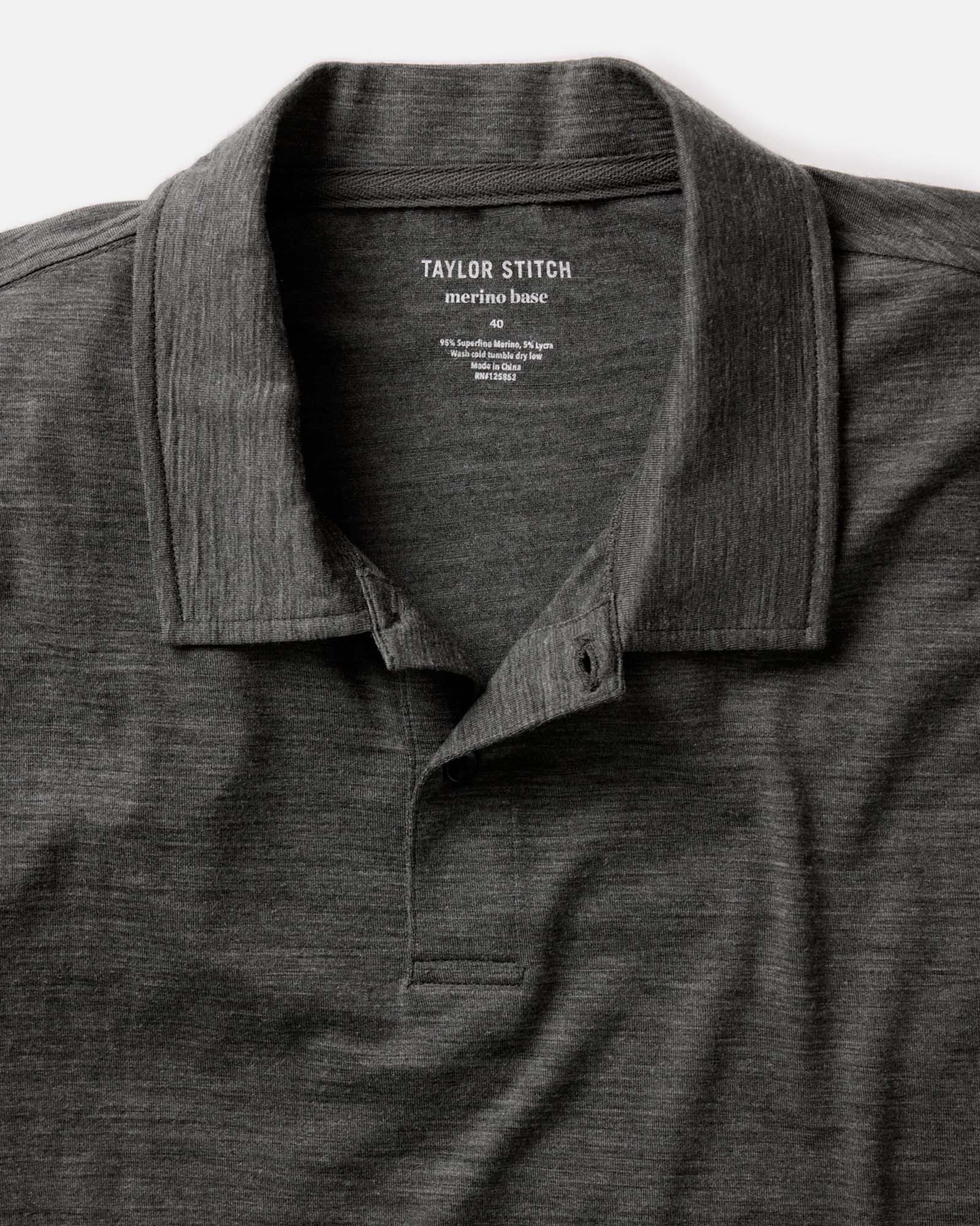 The Merino Polo in Heather Army - Image 5