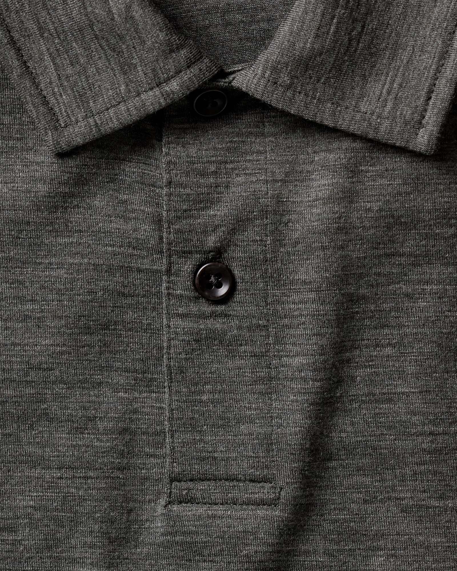 The Merino Polo in Heather Army - Image 6