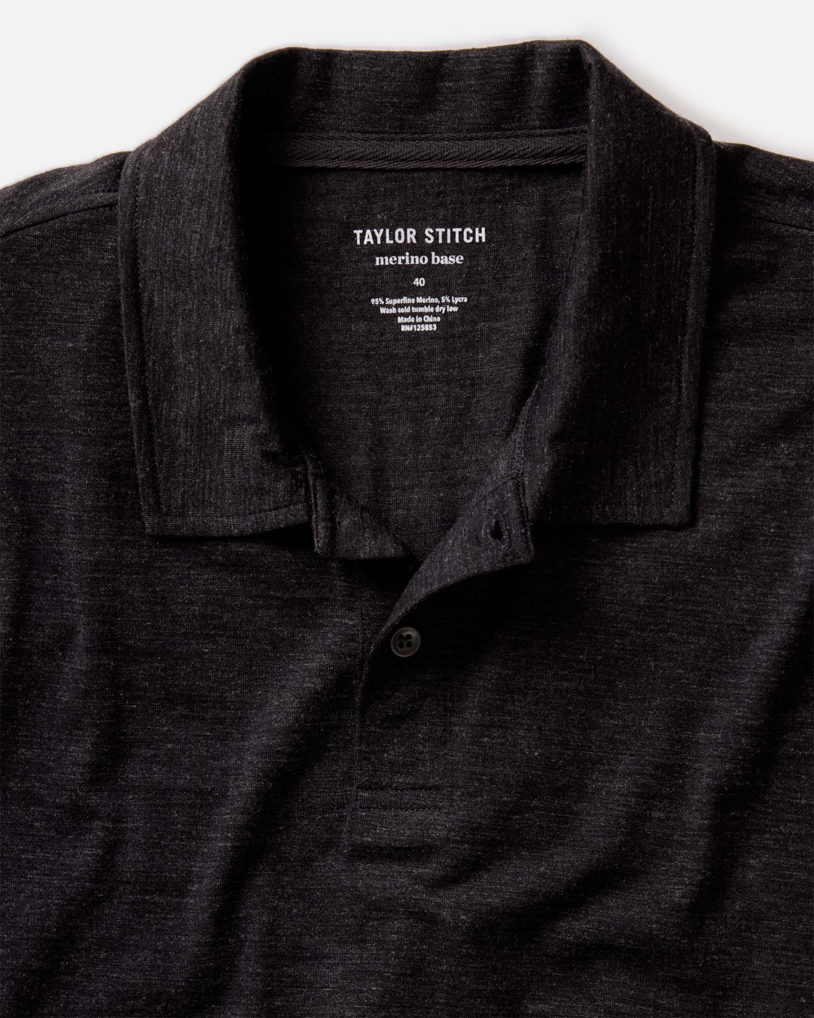 The Merino Polo in Heather Black - Image 4