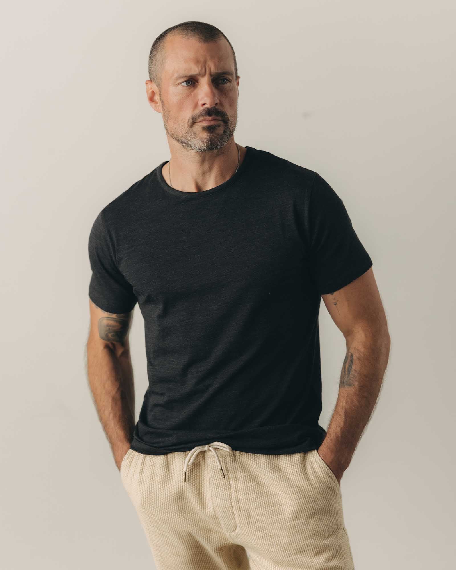 The Merino Tee in Heather Black - Image 2