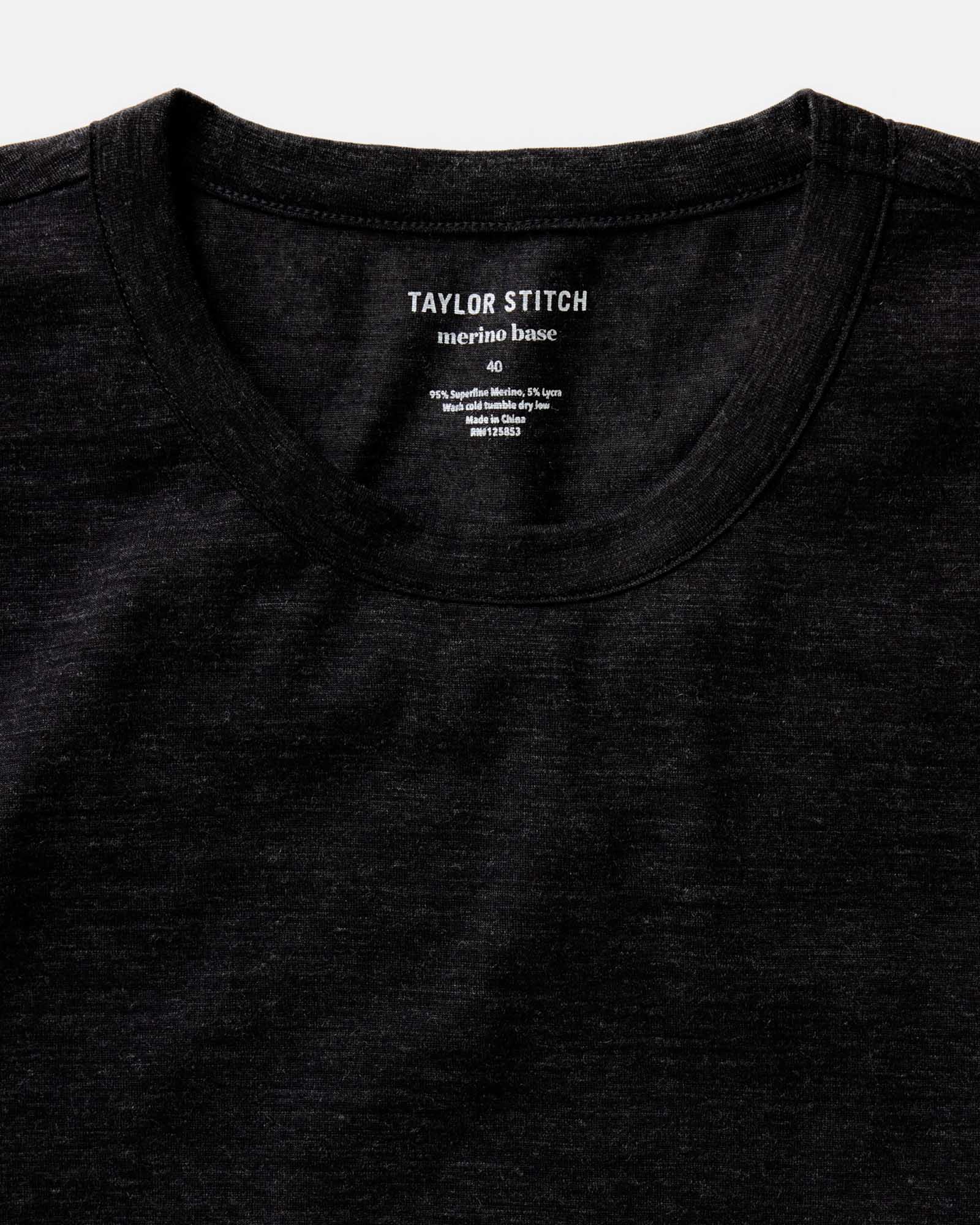 The Merino Tee in Heather Black - Image 4