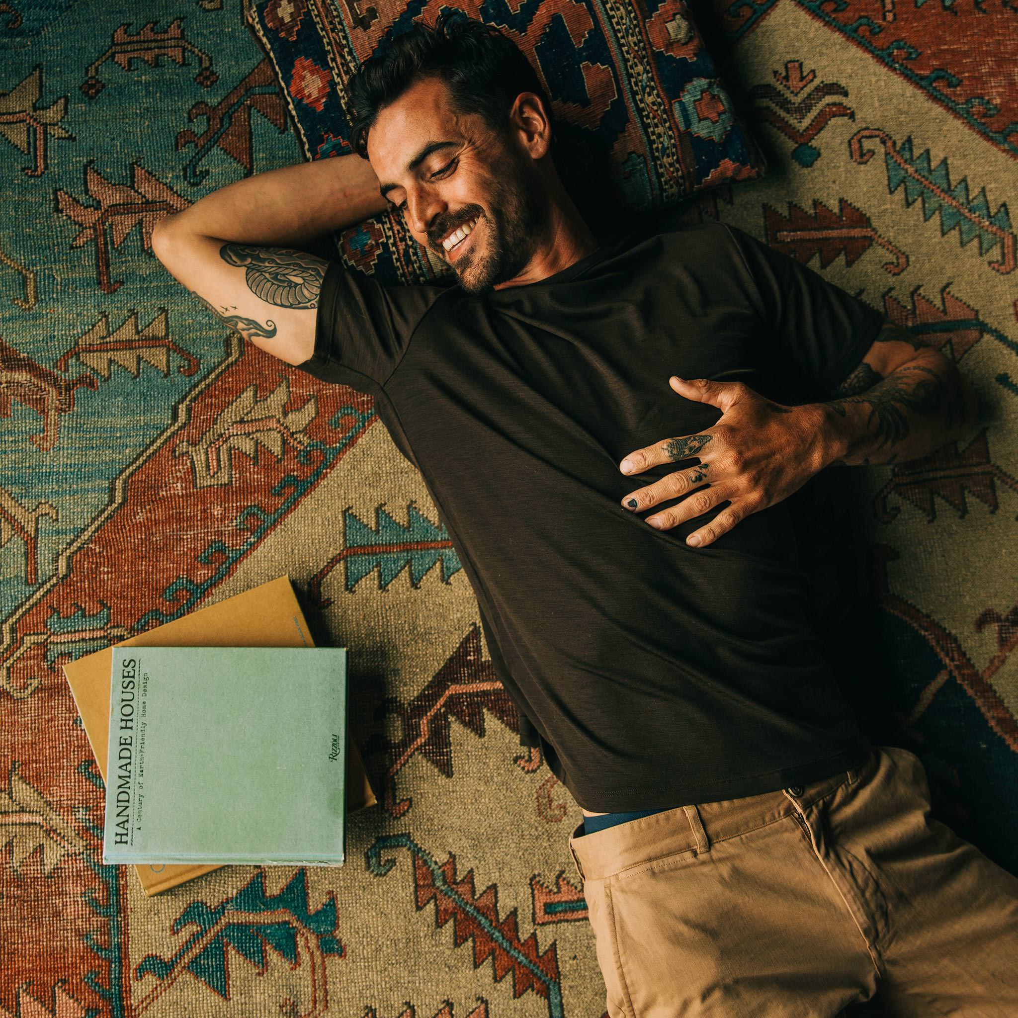The Merino Tee in Heather Espresso - Image 2