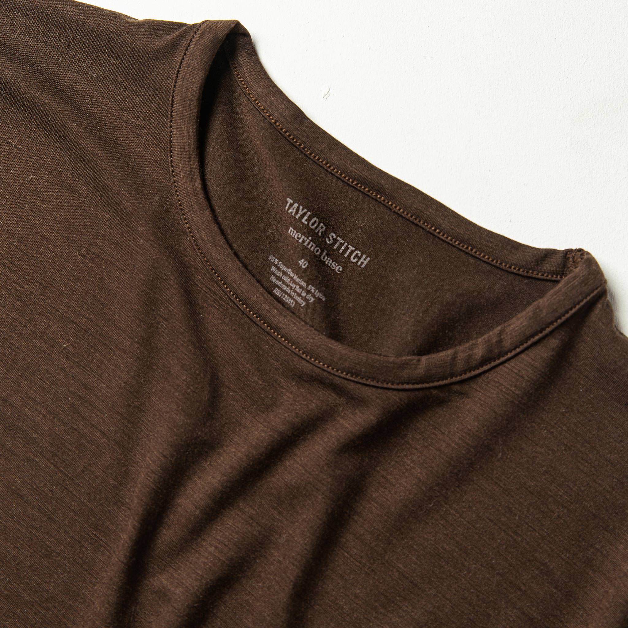 The Merino Tee in Heather Espresso - Image 5