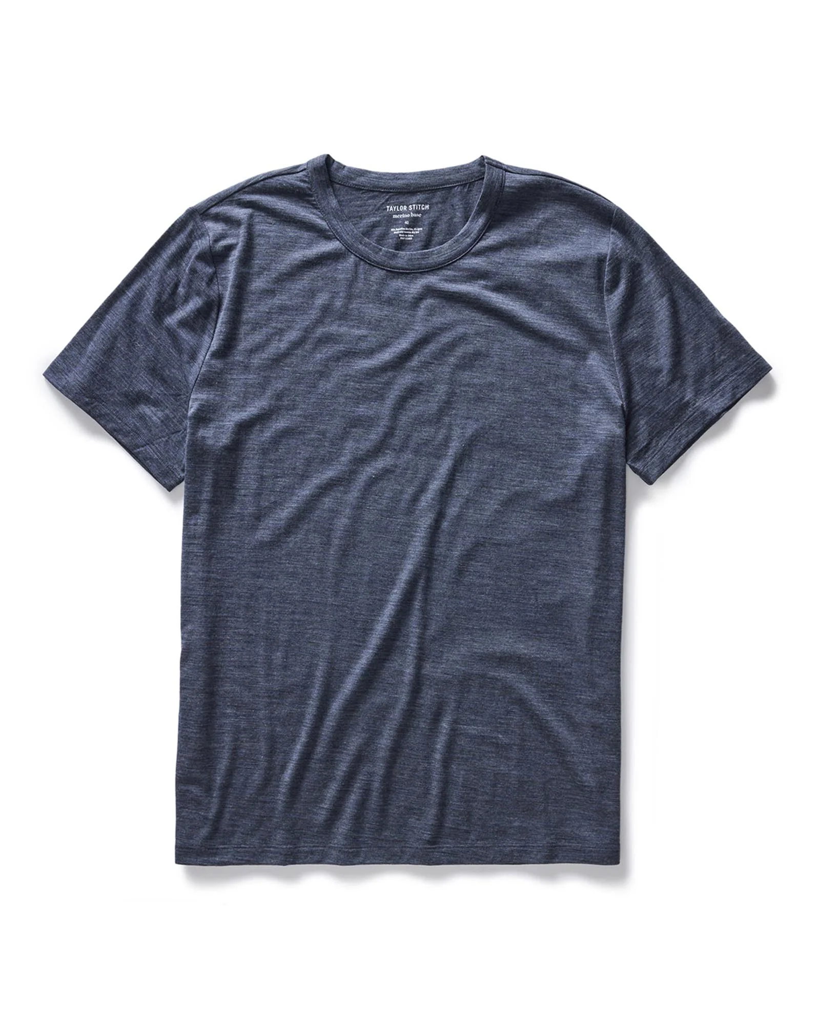 The Merino Tee in Heather Navy