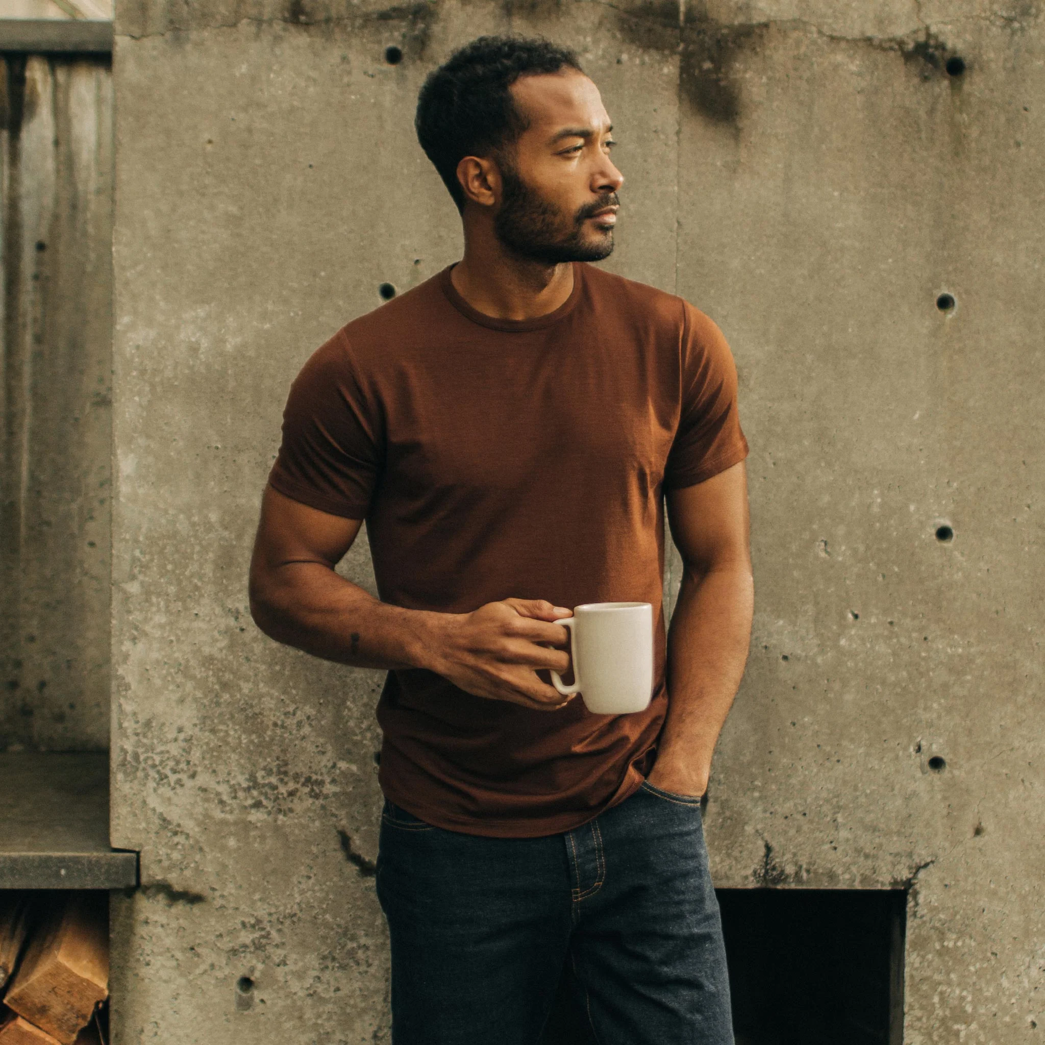 The Merino Tee in Russet - Image 2