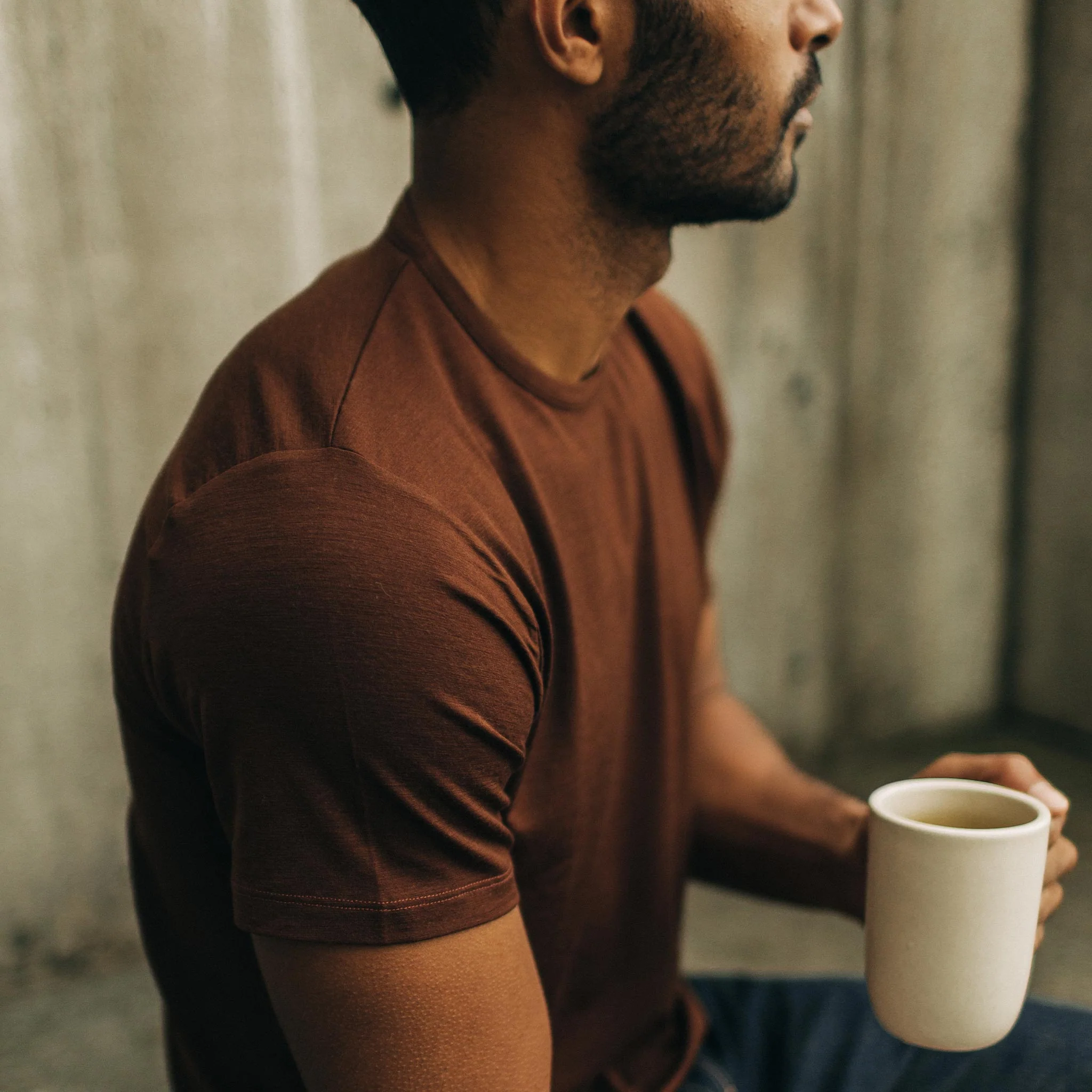 The Merino Tee in Russet - Image 3