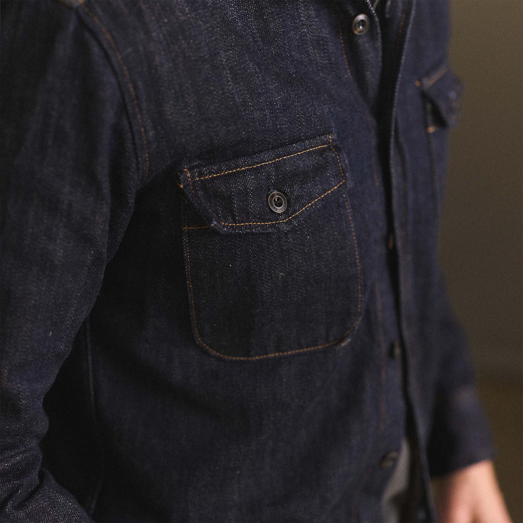The Mill Shirt Jacket in Kuroki Slub Denim - Image 3