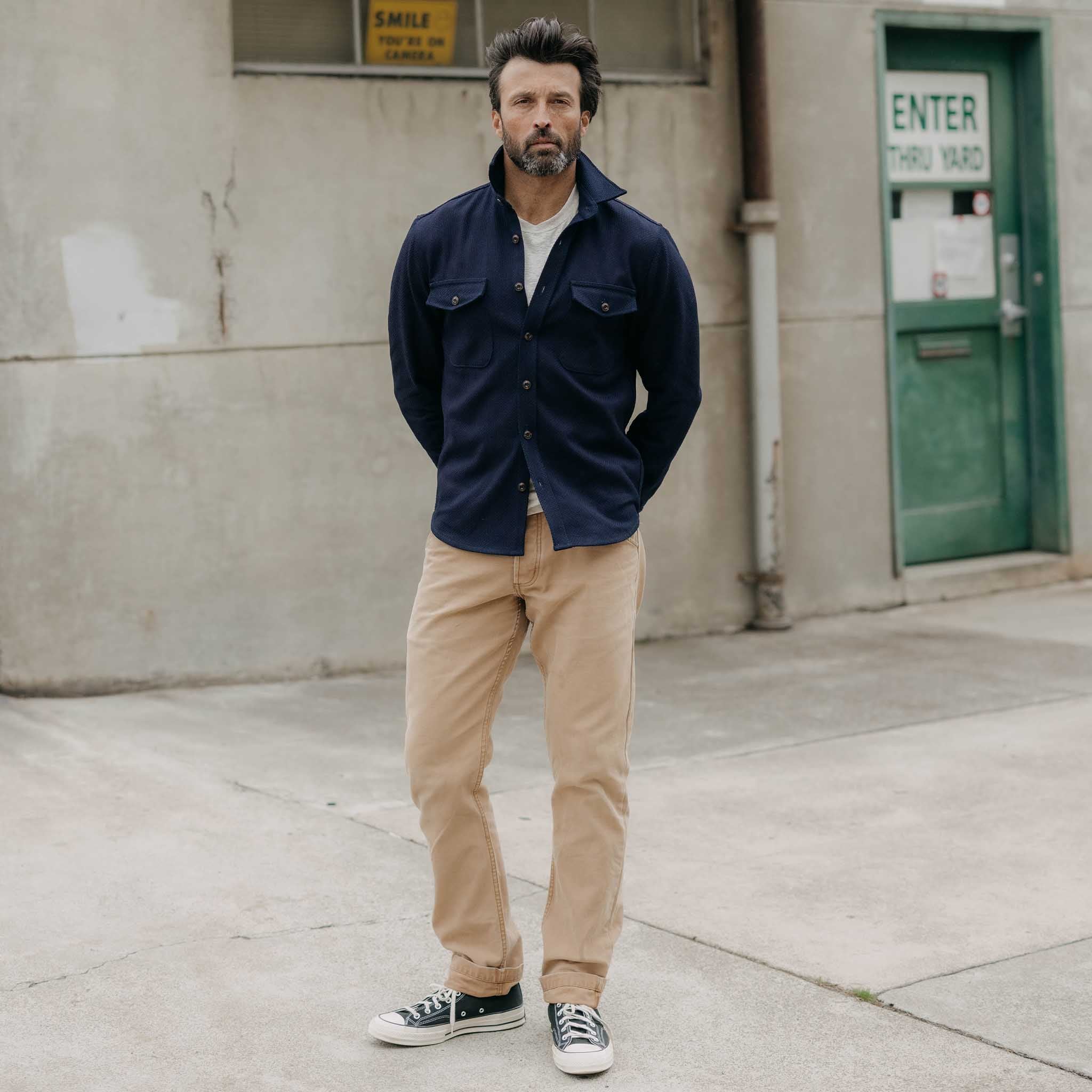 The Mill Shirt Jacket in Rigid Indigo Sashiko - Image 5
