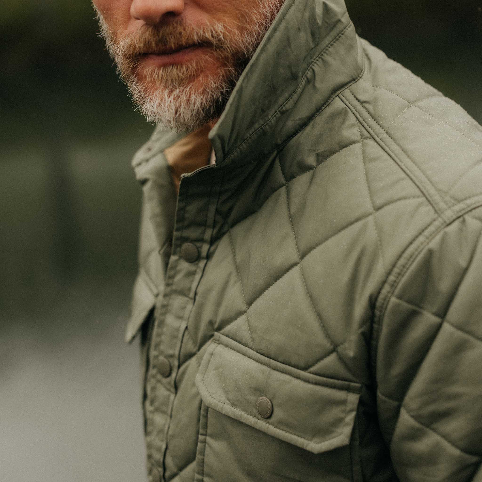 The Miller Shirt Jacket in Smoked Olive Dry Wax - Image 3