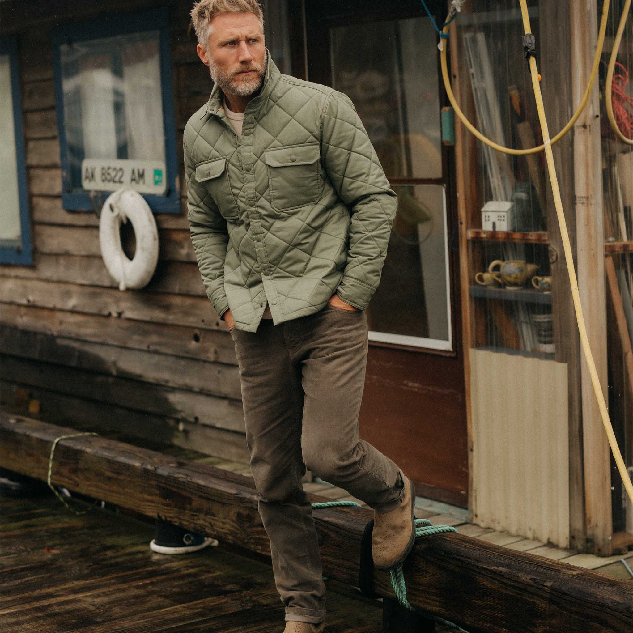 The Miller Shirt Jacket in Smoked Olive Dry Wax - Image 4