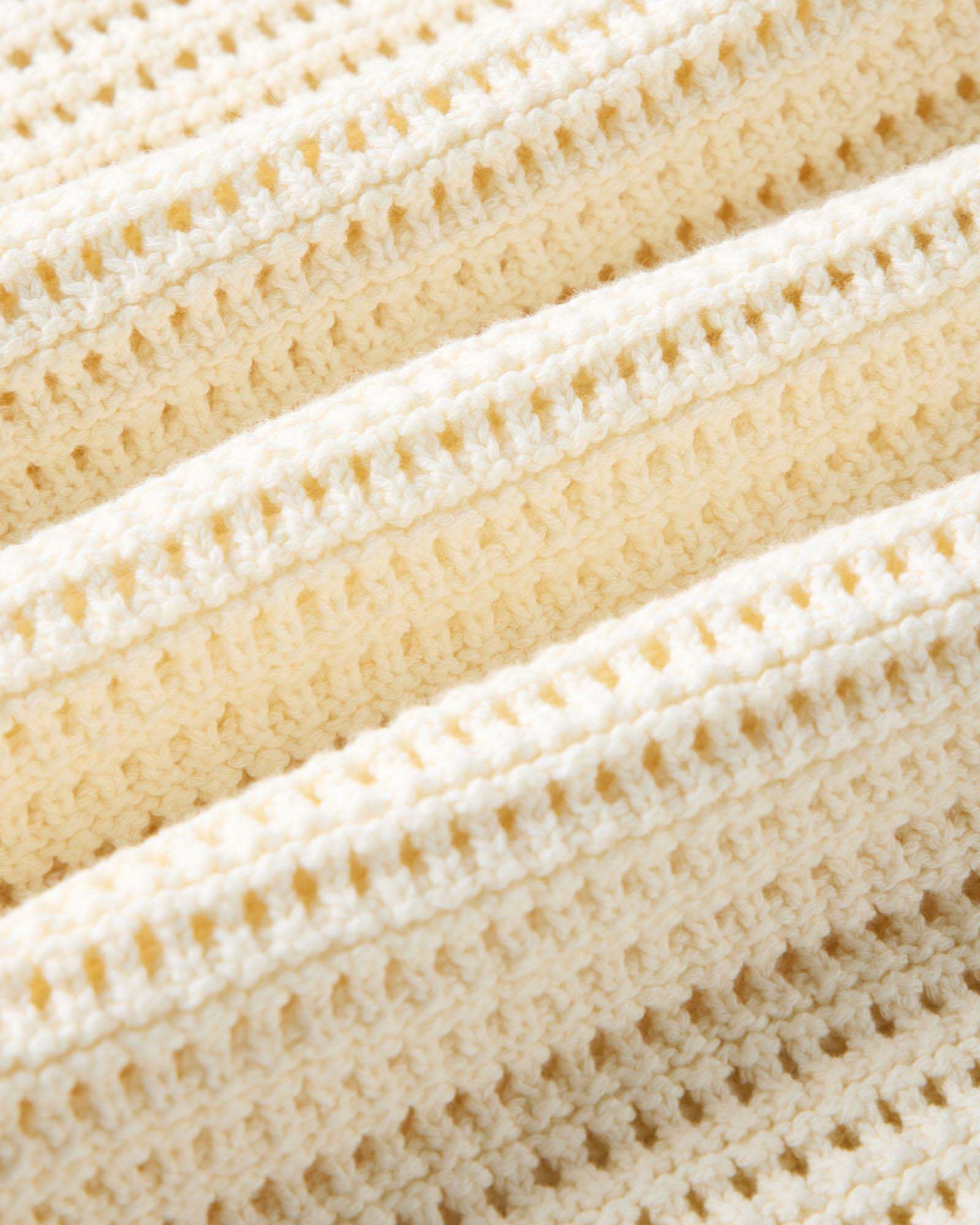 The Monterey Sweater Polo in Vintage White Crochet - Image 6