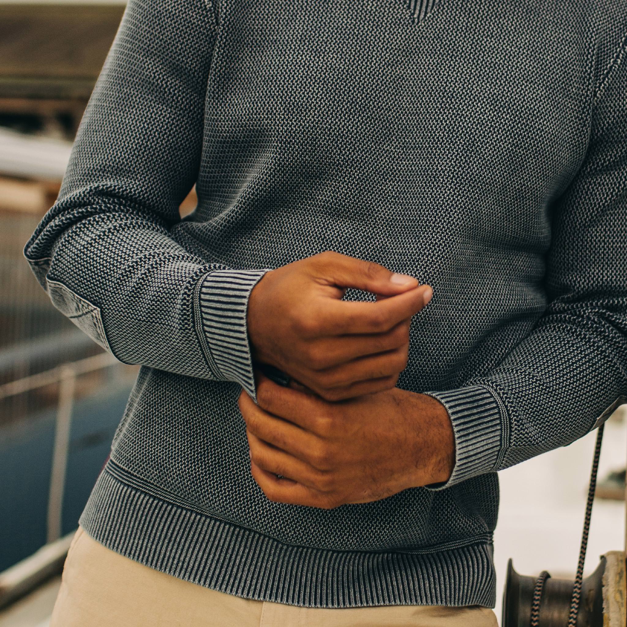 The Moor Sweater in Washed Indigo - Image 4