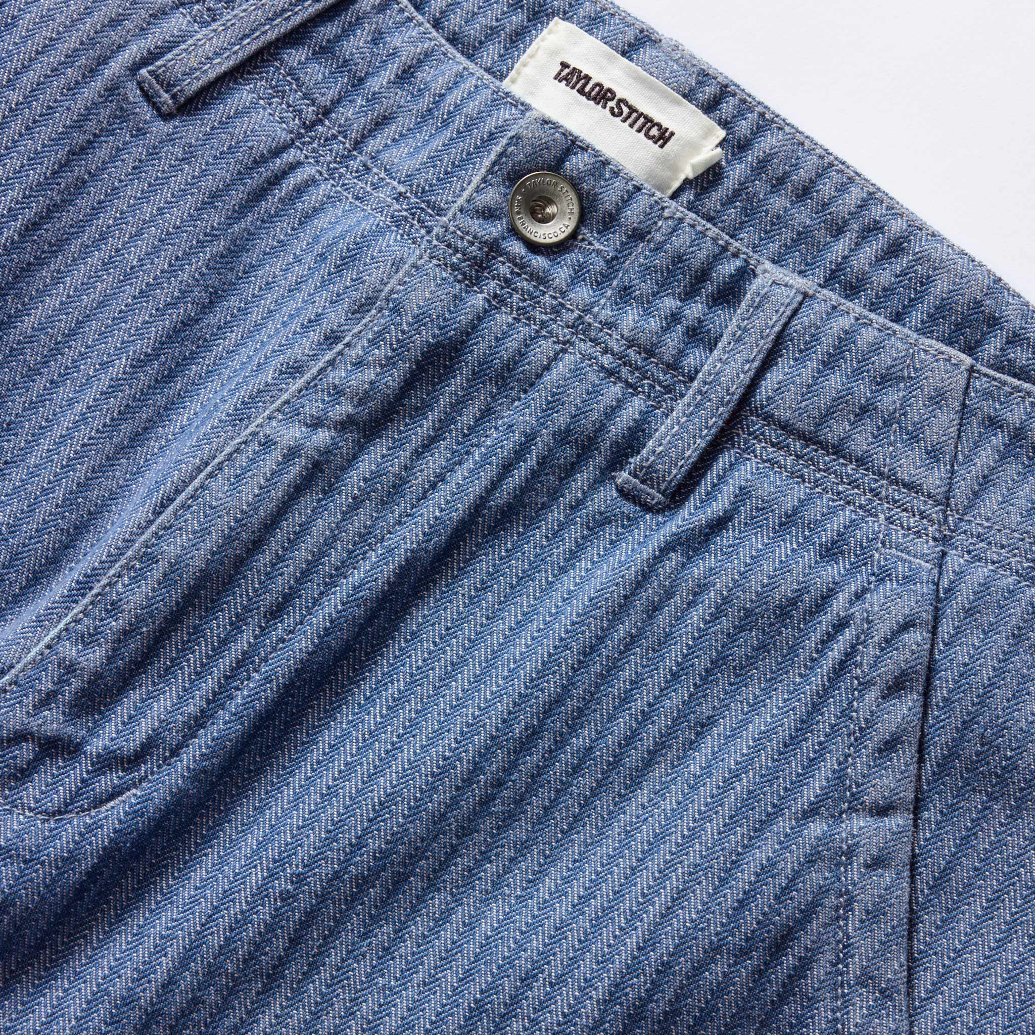 The Morse Pant in Bleached Indigo Herringbone - Image 10