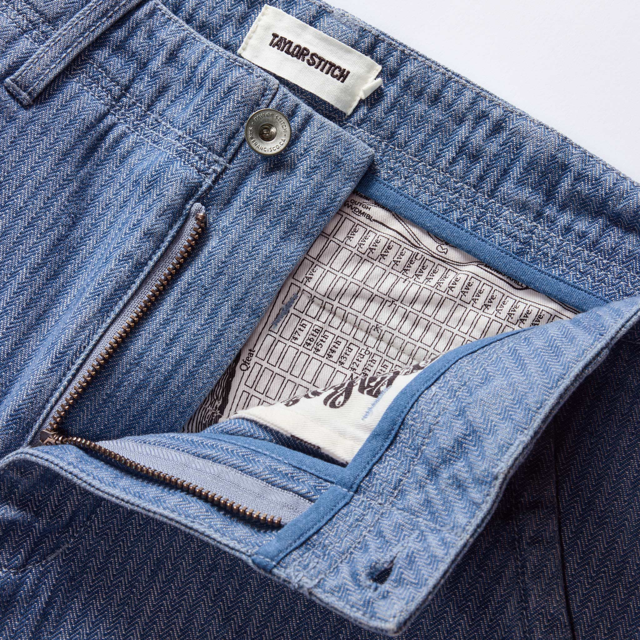 The Morse Pant in Bleached Indigo Herringbone - Image 9