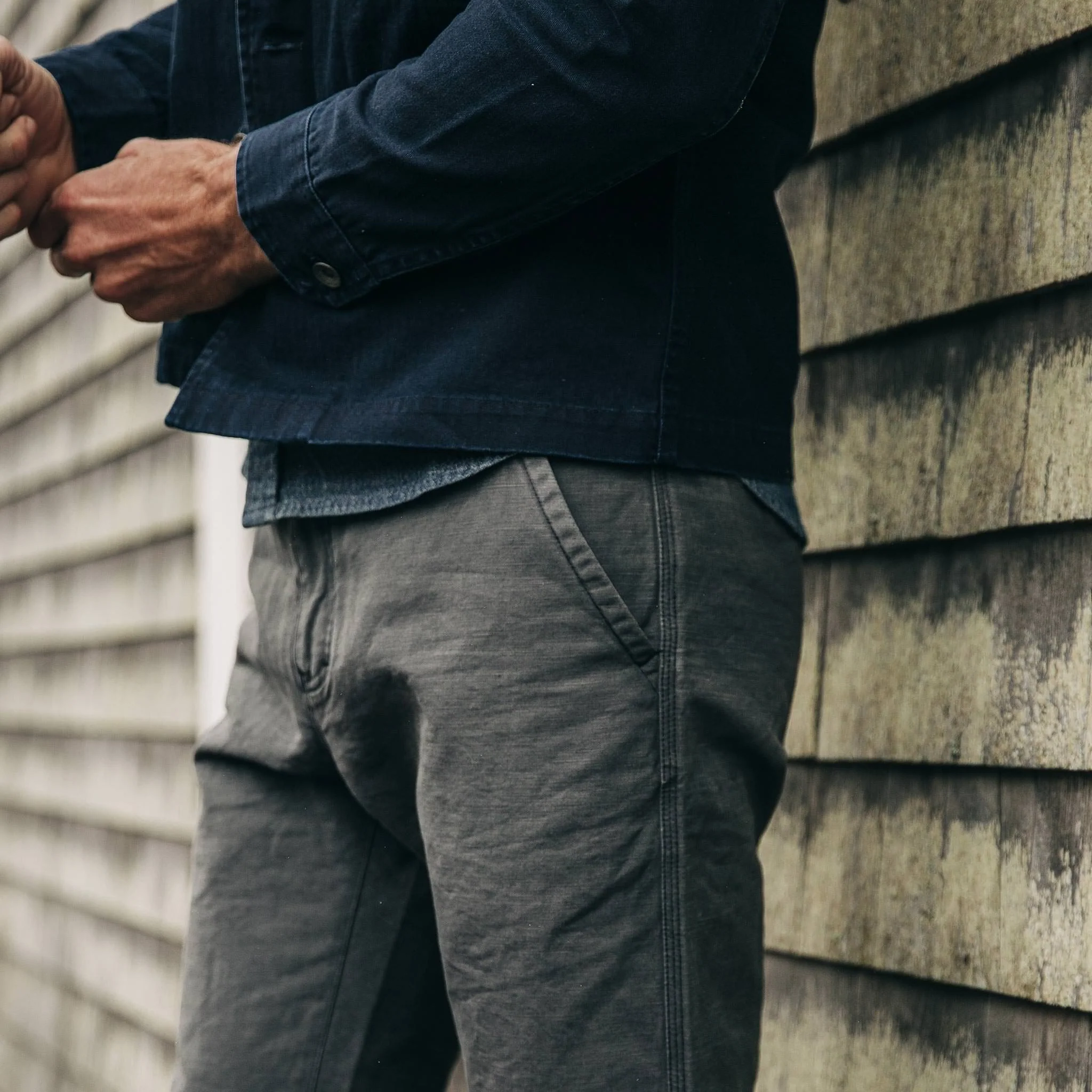 The Morse Pant in Charcoal Slub Linen - Image 3