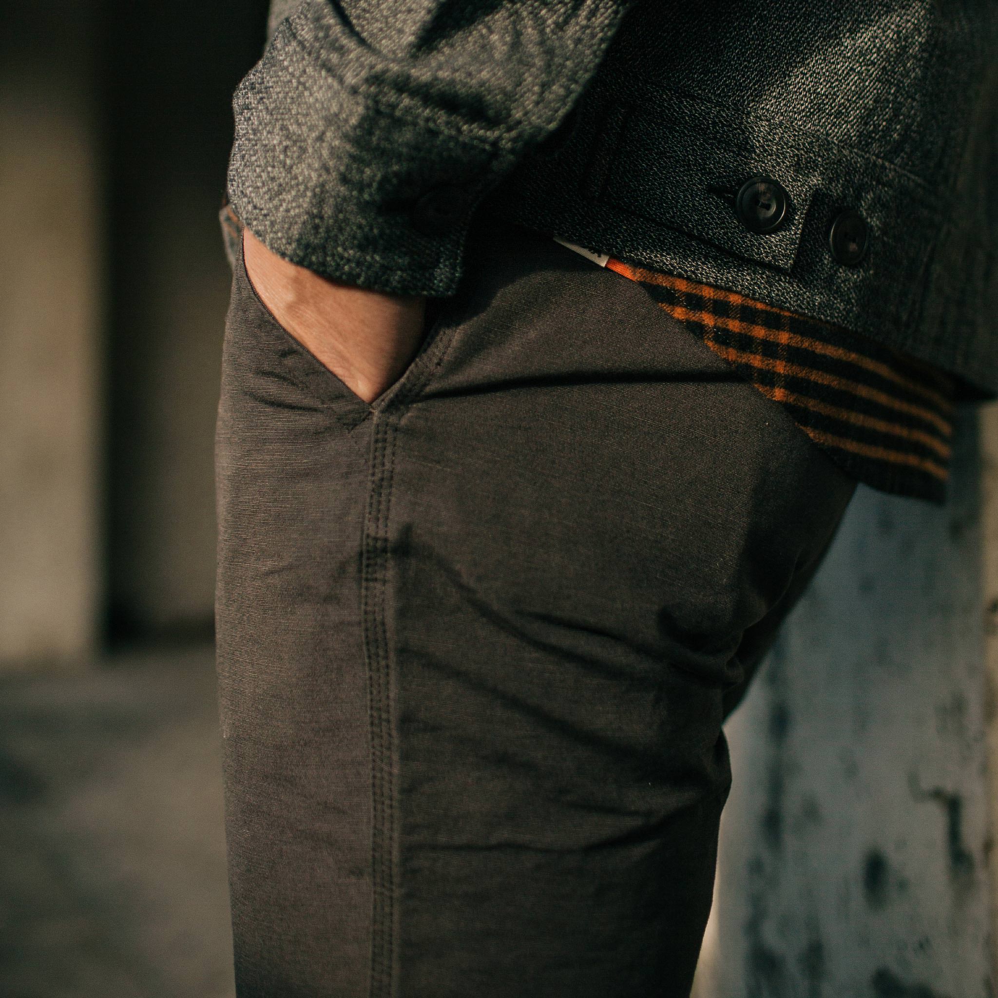 The Morse Pant in Dark Charcoal Slub - Image 3