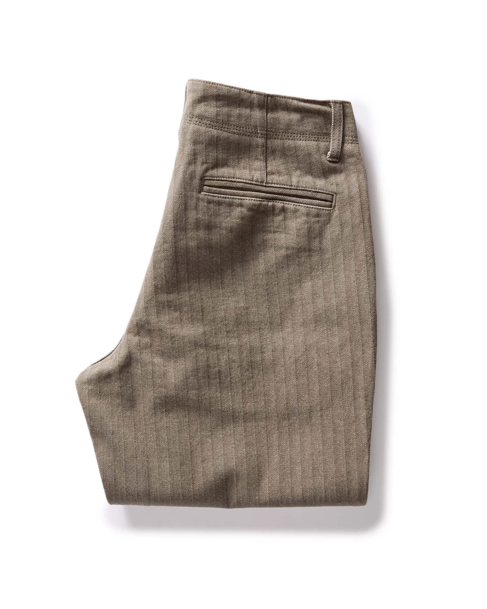 The Morse Pant in Smoked Olive Herringbone - Image 10