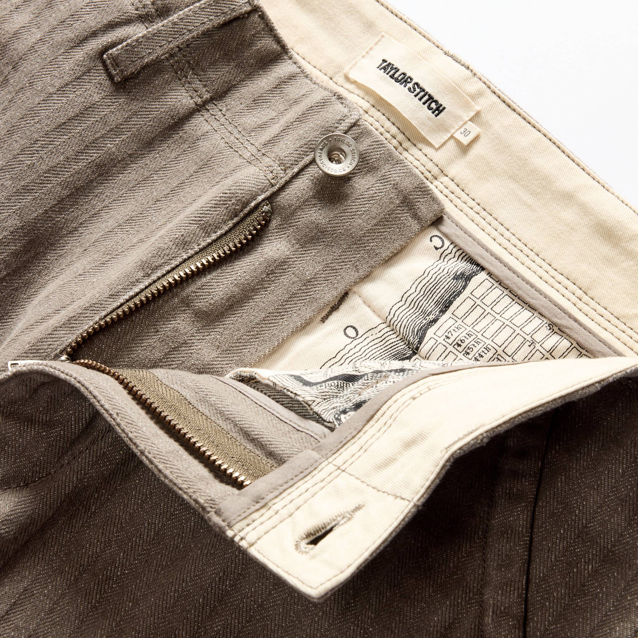 The Morse Pant in Smoked Olive Herringbone Twill - Image 8